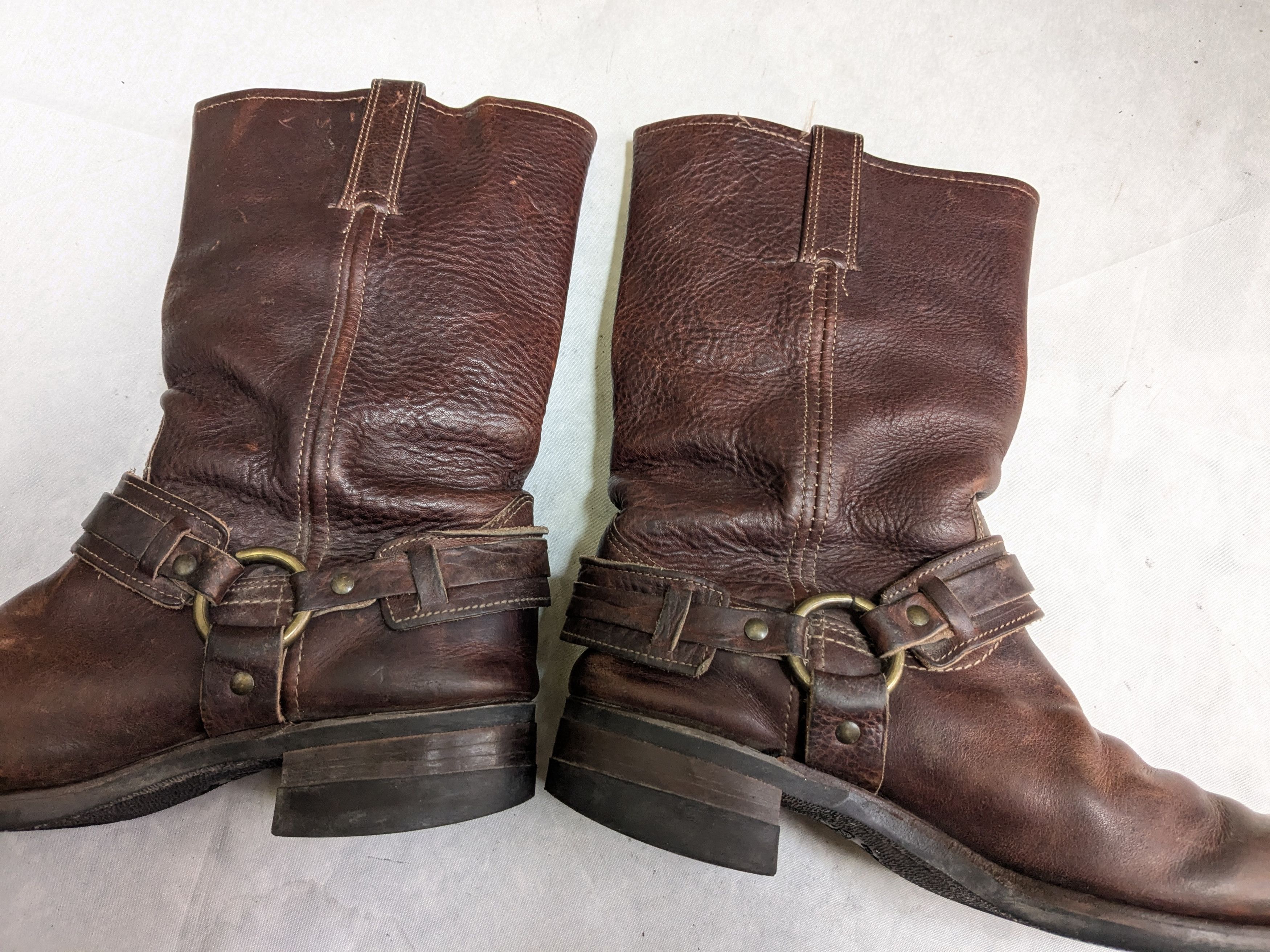 Frye Frye Harness Boots Brown Leather 10 M Buckle Size US 10 / EU 43 - 12 Thumbnail
