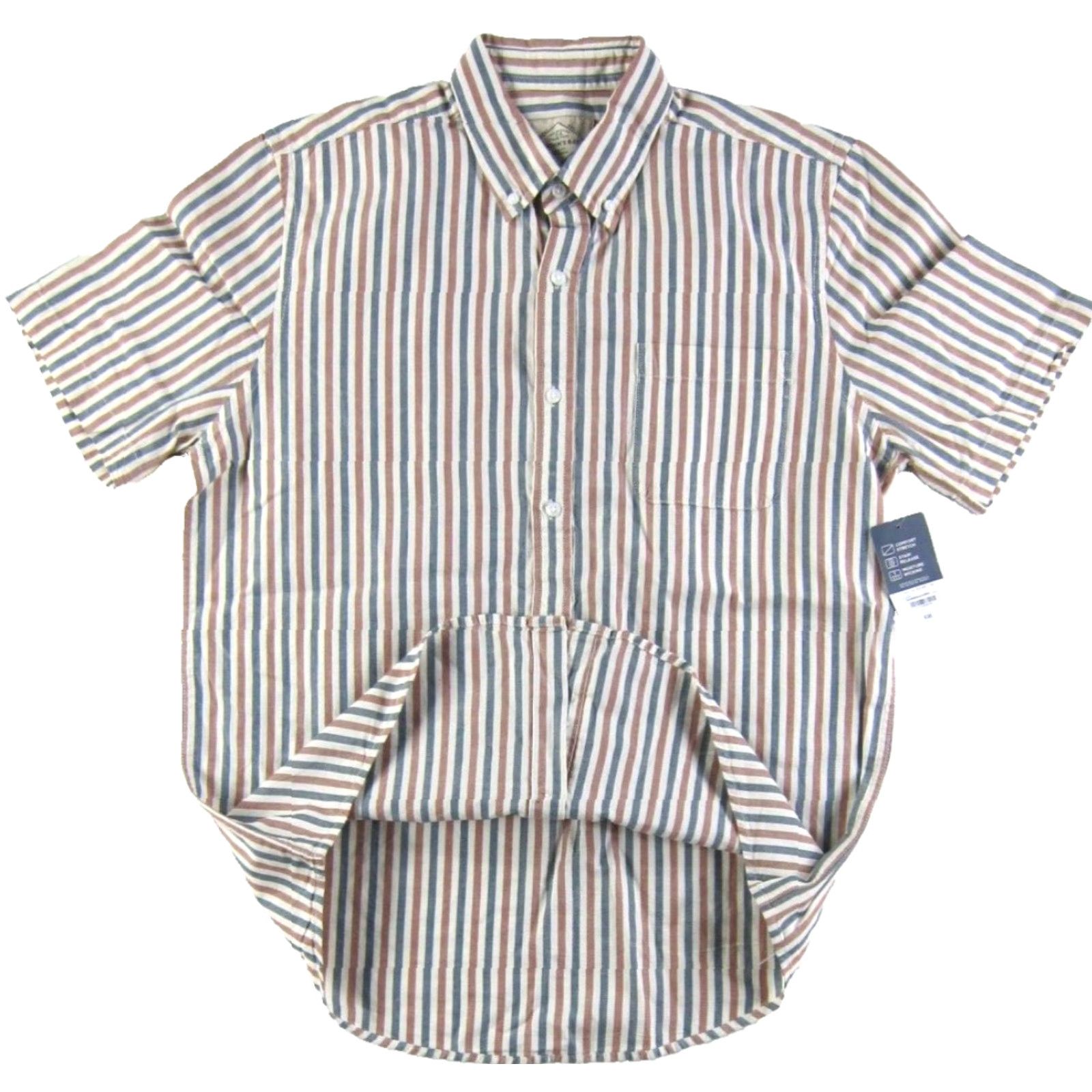 Vintage NWT St. John's Bay Shirt Short Sleeve Stripe Cotton L Pink Blue White Classic Fit Size US L / EU 52-54 / 3 - 5 Thumbnail
