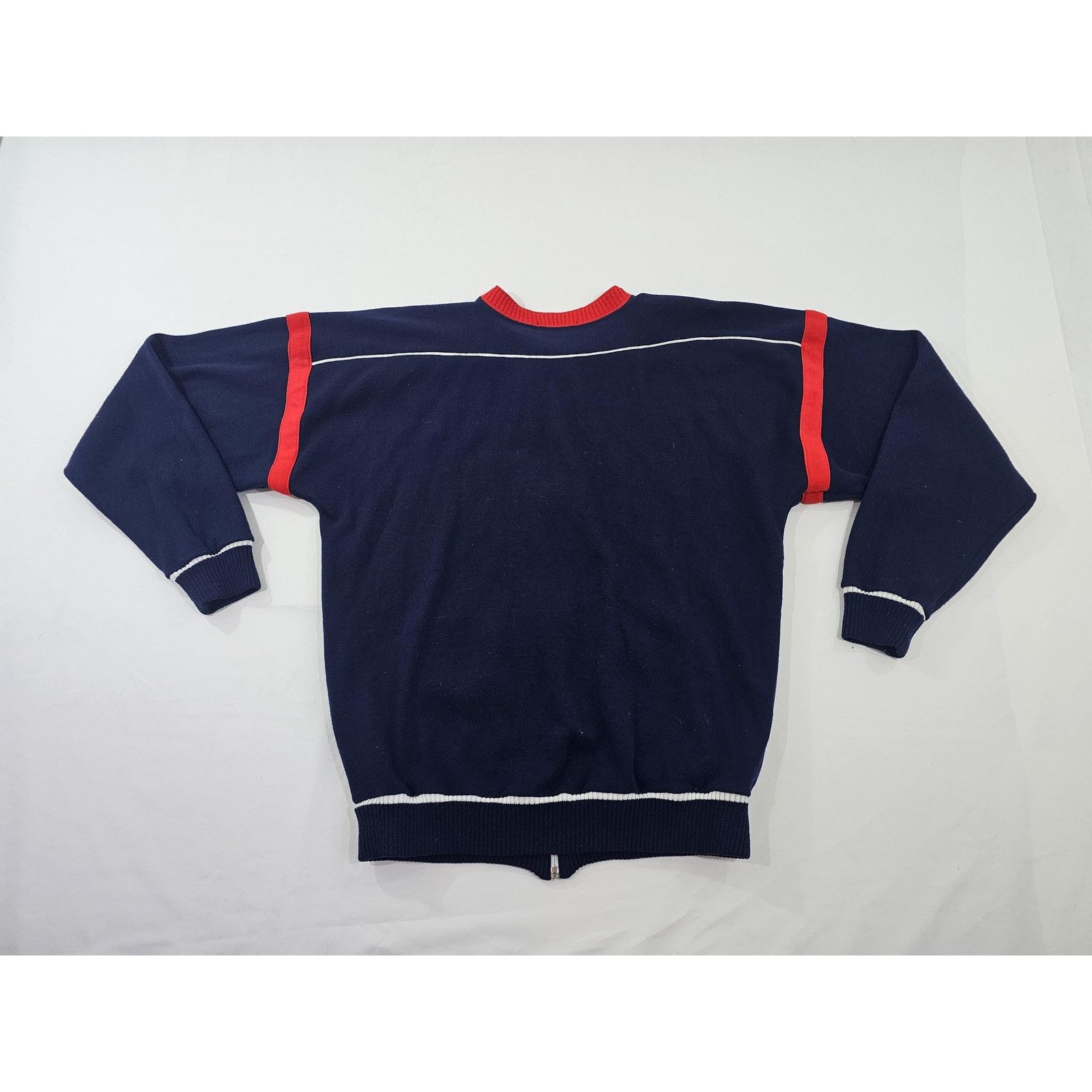 Fila 70s/80s FILA Knit Jacket, Blue, Embroidered Logo Sz L Size US L / EU 52-54 / 3 - 2 Thumbnail