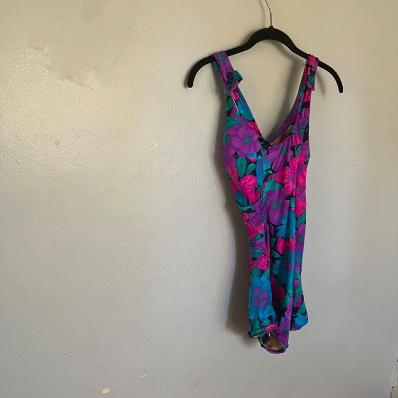Designer Vintage Maxine of Hollywood Floral Swimsuit Size 18 Size XXL / US 16-18 / IT 52-54 - 2 Thumbnail