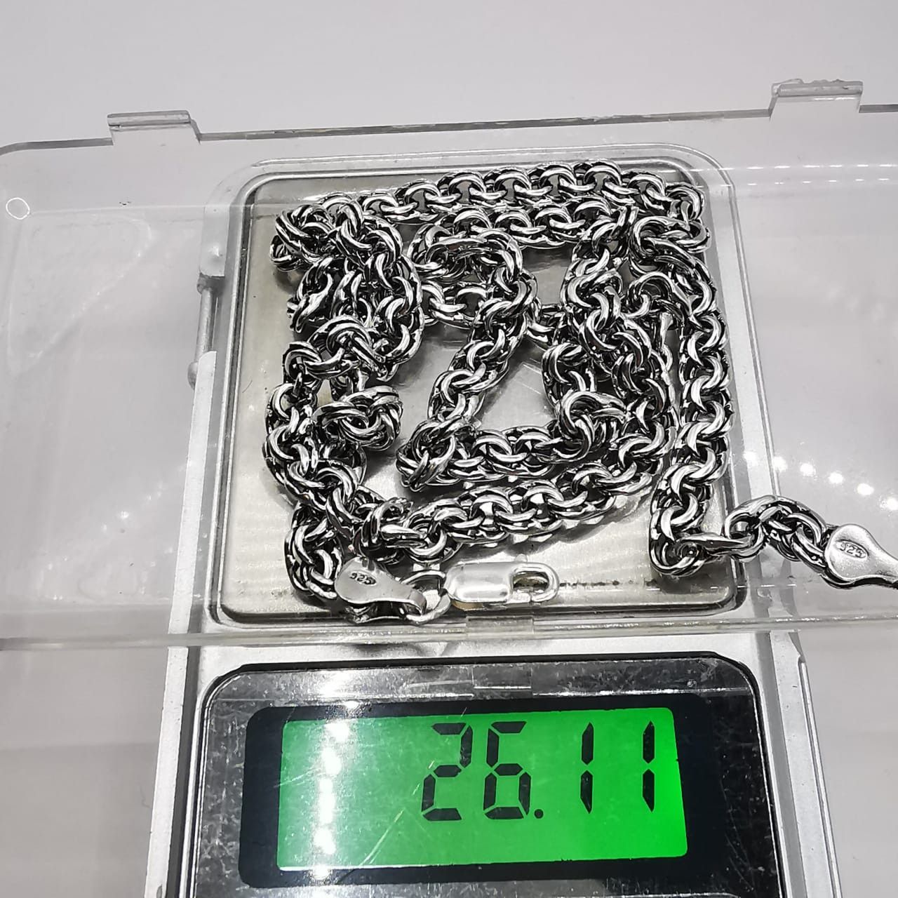 Sterling Silver Vintage Chain Necklece,925 Sterling Silver,Signed , 26,11g Size ONE SIZE - 8 Thumbnail