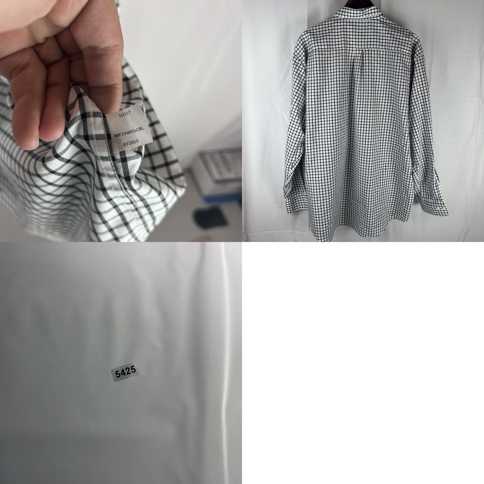 Peter Millar Peter Millar Shirt Mens 2XL White Black Check Long Sleeve Dress Shirt Nanoluxe Easy Care Dress Shirt Mens Size US XXL / EU 58 / 5 - 8 Thumbnail