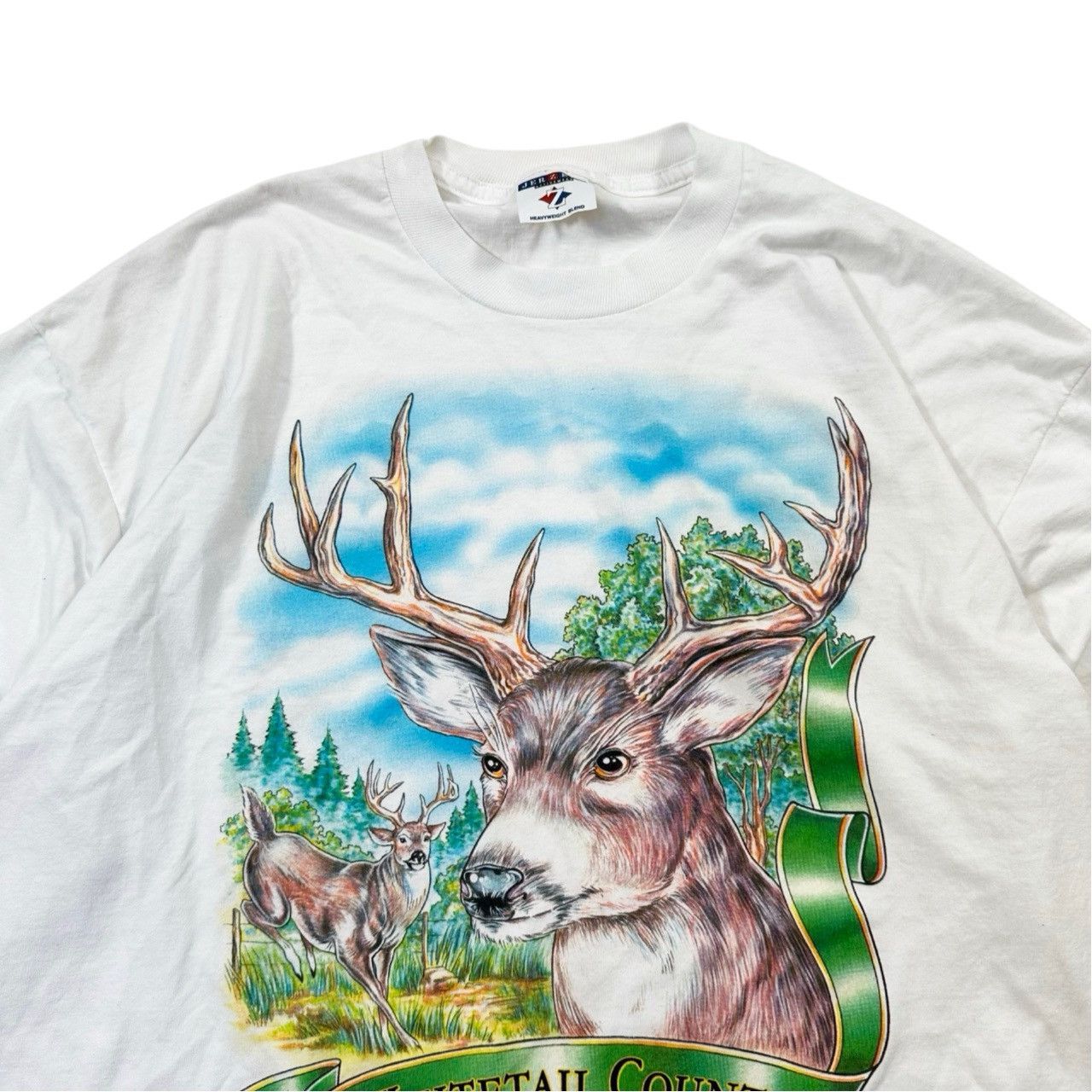 Vintage Vintage 90s Big Print Nature Wolf Deer Graphic T Shirt Size US L / EU 52-54 / 3 - 2 Thumbnail