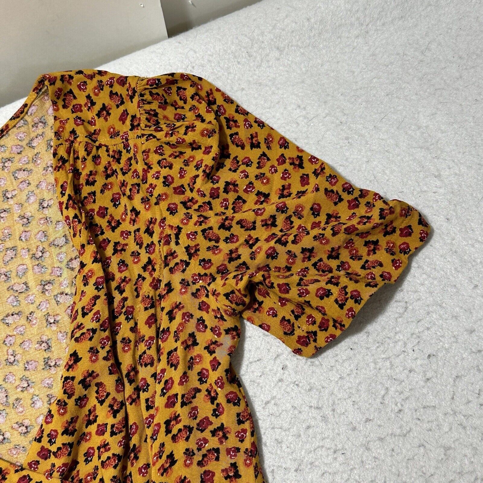 Urban Outfitters Urban Outfitters Small Front-Slit Midi Dress Floral Orange Size S / US 4 / IT 40 - 5 Thumbnail