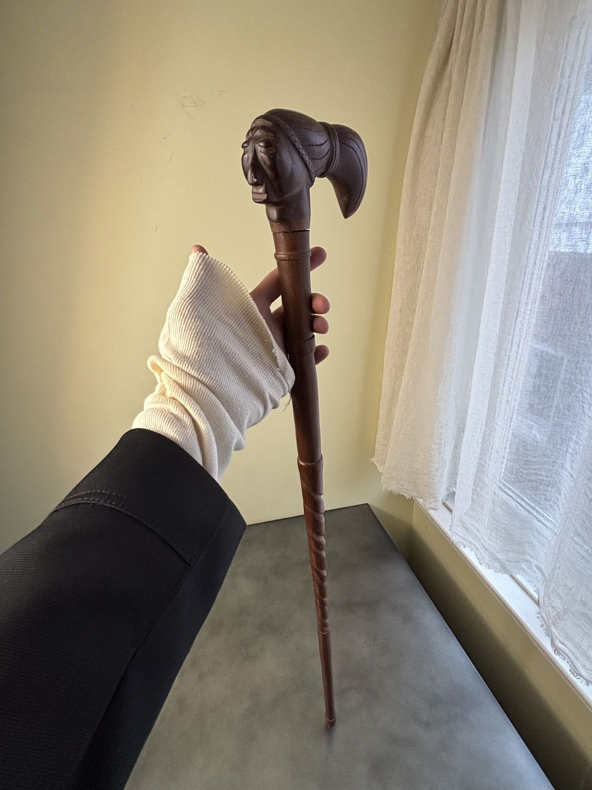 Sugar Cane × Vintage × Wood Wood Vintage Walking Stick Native Chief Indigenous Support Cane Size ONE SIZE - 2 Thumbnail