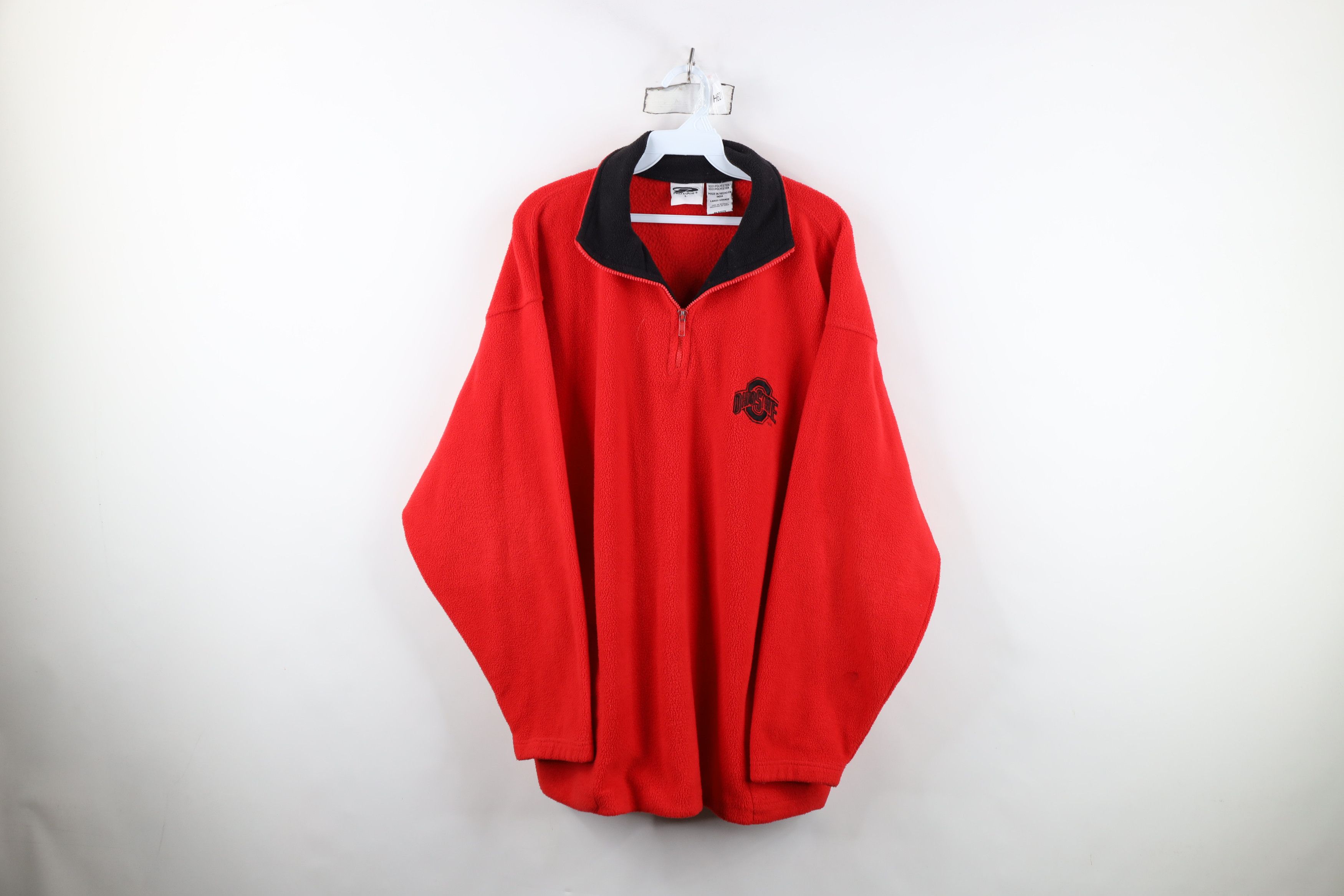 Vintage Vintage 90s Ohio State University Half Zip Fleece Sweater Size US L / EU 52-54 / 3 - 1 Thumbnail