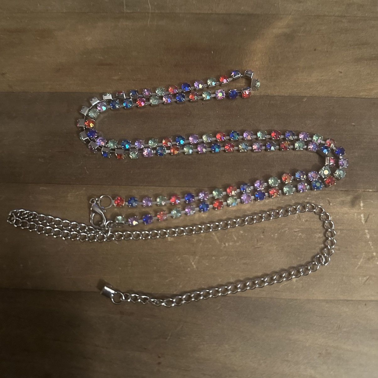 Other Long rainbow tennis necklace Size ONE SIZE - 3 Thumbnail