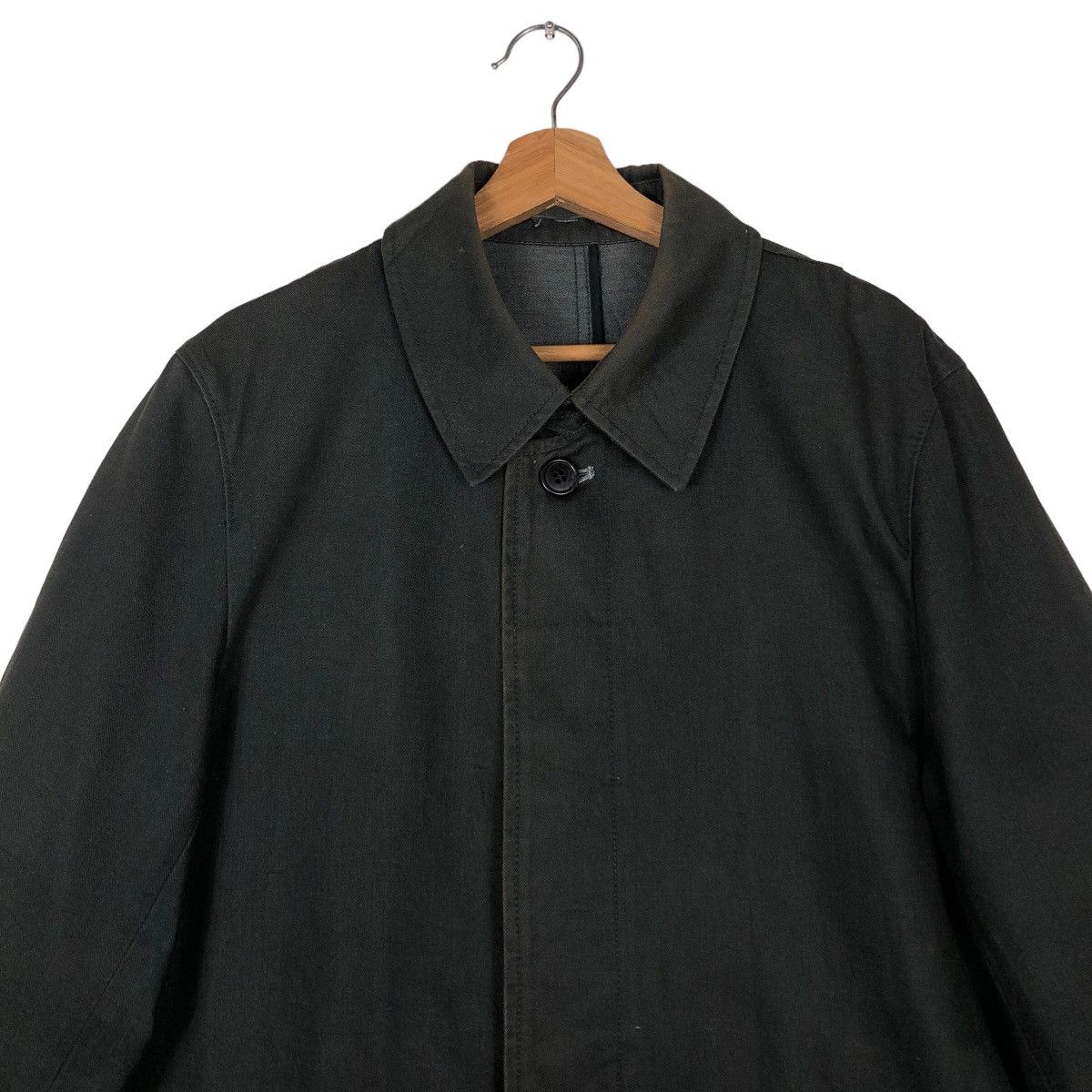 Issey Miyake 🔥Vintage Long Jacket Rich Black Junmen Japan Made Size US L / EU 52-54 / 3 - 3 Thumbnail