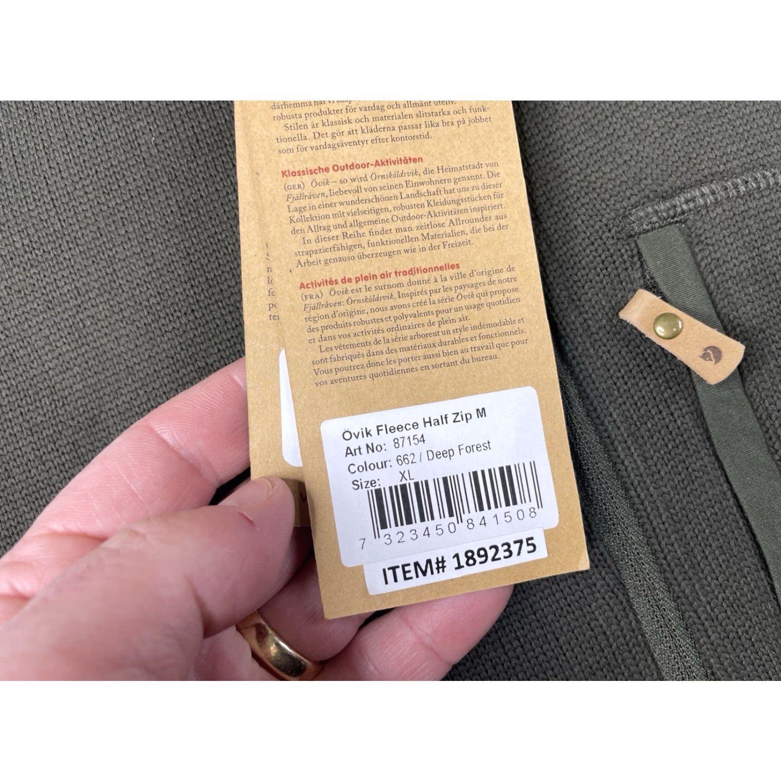 Vintage NWT Fjallraven Ovik Fleece Sweater Half Zip Jacket Mens XL Deep Forest Green Size US XL / EU 56 / 4 - 3 Thumbnail