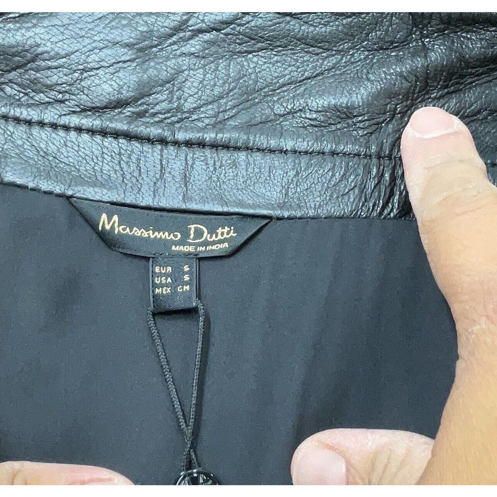 Massimo Dutti NWT Massimo Dutti Black Leather Mini Skirt Snap Buttons S Size 26" / US 2 / IT 38 - 3 Thumbnail