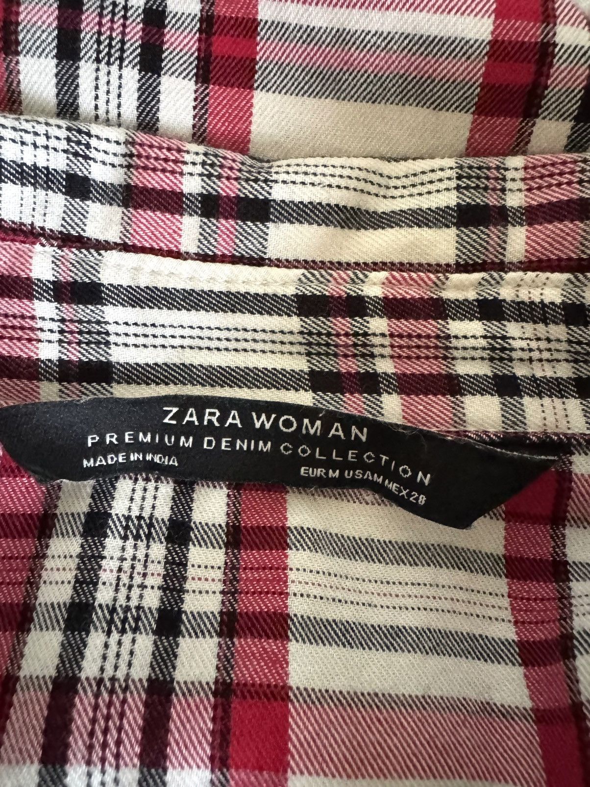 Zara ZARA Women Plaid Shirt Embroidered Flowers M Size M / US 6-8 / IT 42-44 - 8 Thumbnail