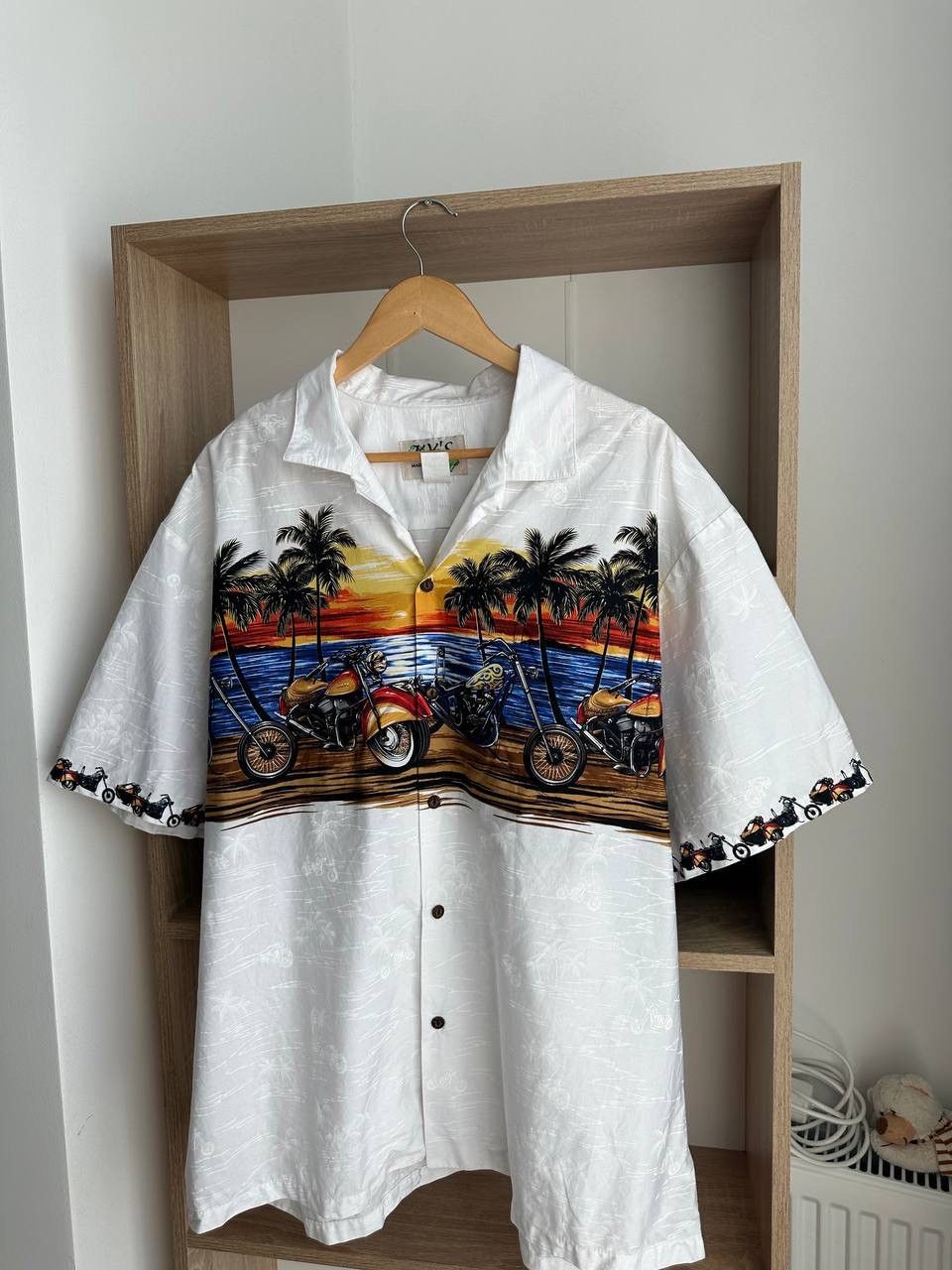 Japanese Brand × Vintage Vintage Ky’s Aloha Hawaiian Motorcycle White Shirt Size US XXL / EU 58 / 5 - 6 Thumbnail