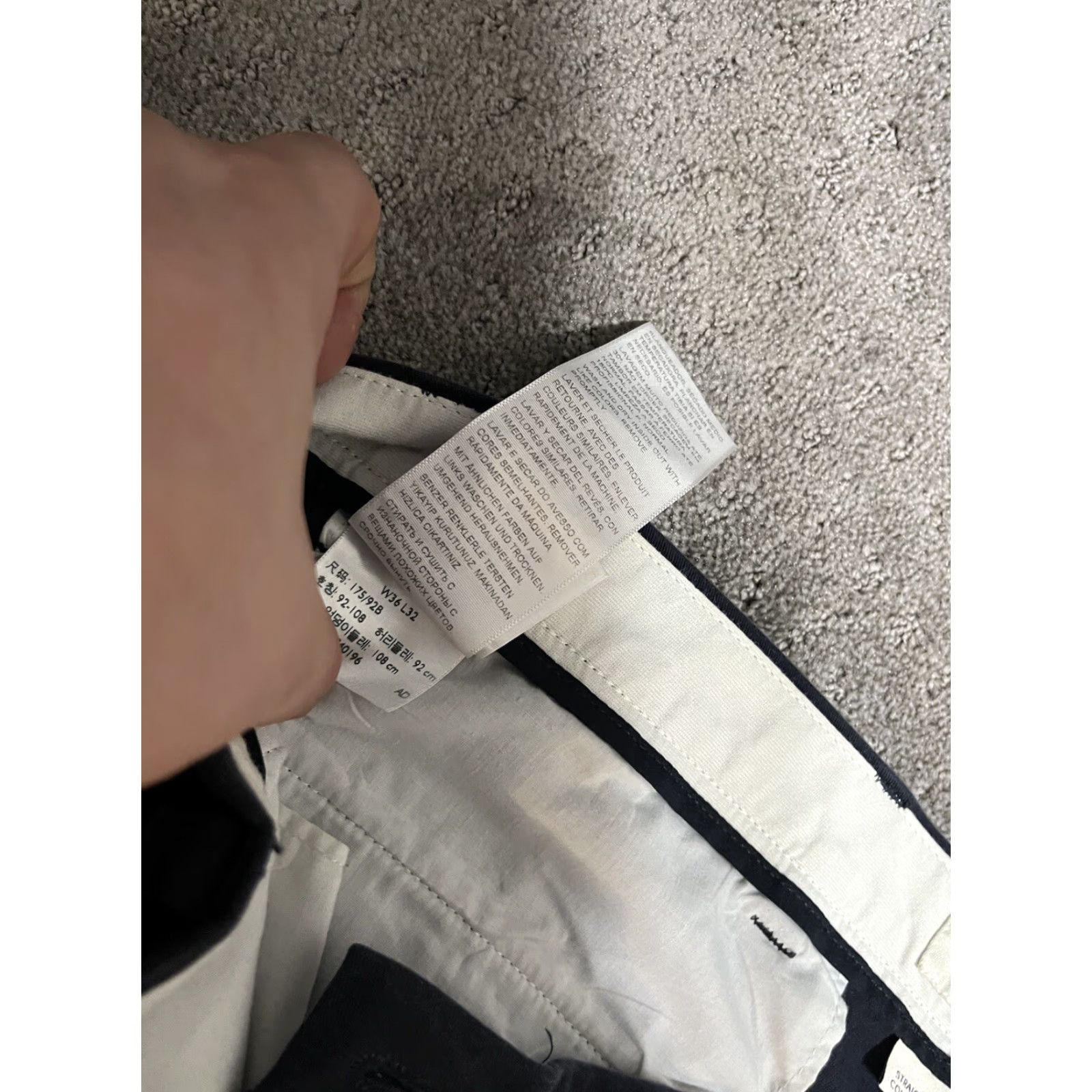 Dockers DOCKERS Chino Pants Mens 36x32 Navy Blue Flat Front Straight Fit Classic Size US 36 / EU 52 - 6 Thumbnail