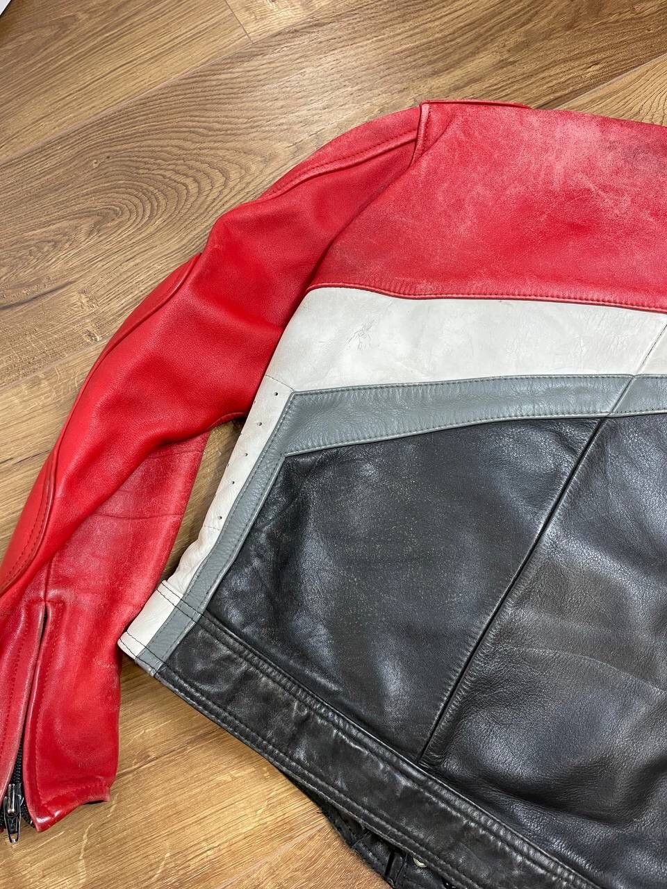 Genuine Leather × Vintage Vintage Genuine Leather 90’s Y2K Red Racing IXS Faded Jacket Size US M / EU 48-50 / 2 - 25 Thumbnail