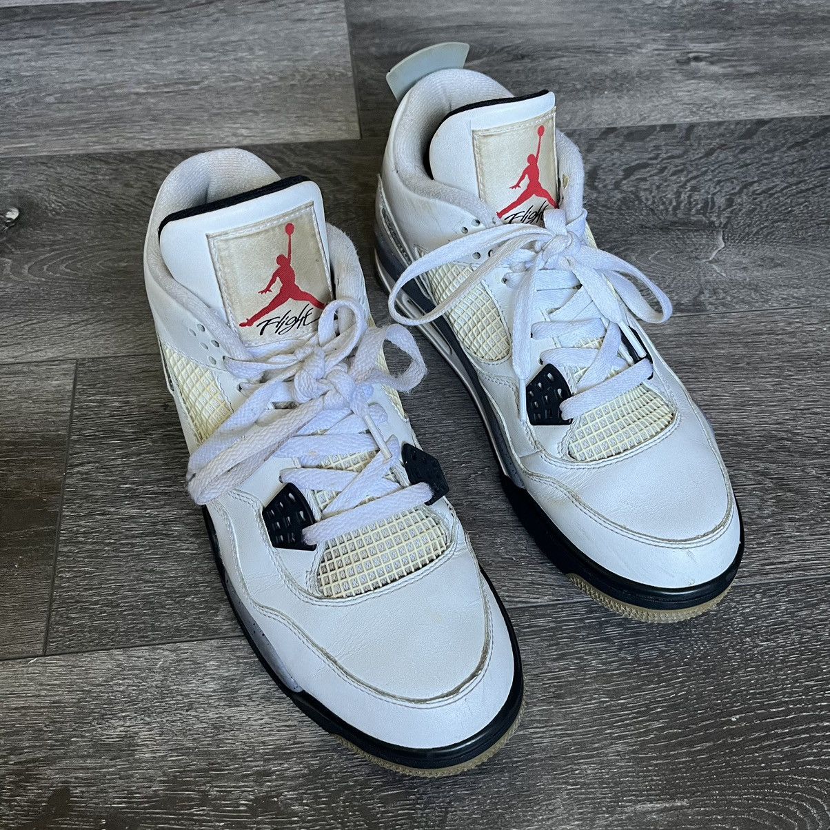 Jordan Brand × Vintage Vintage Air Jordan 4 Retro White Cement 2012 308497-103 8.5 Size US 8.5 / EU 41-42 - 2 Thumbnail
