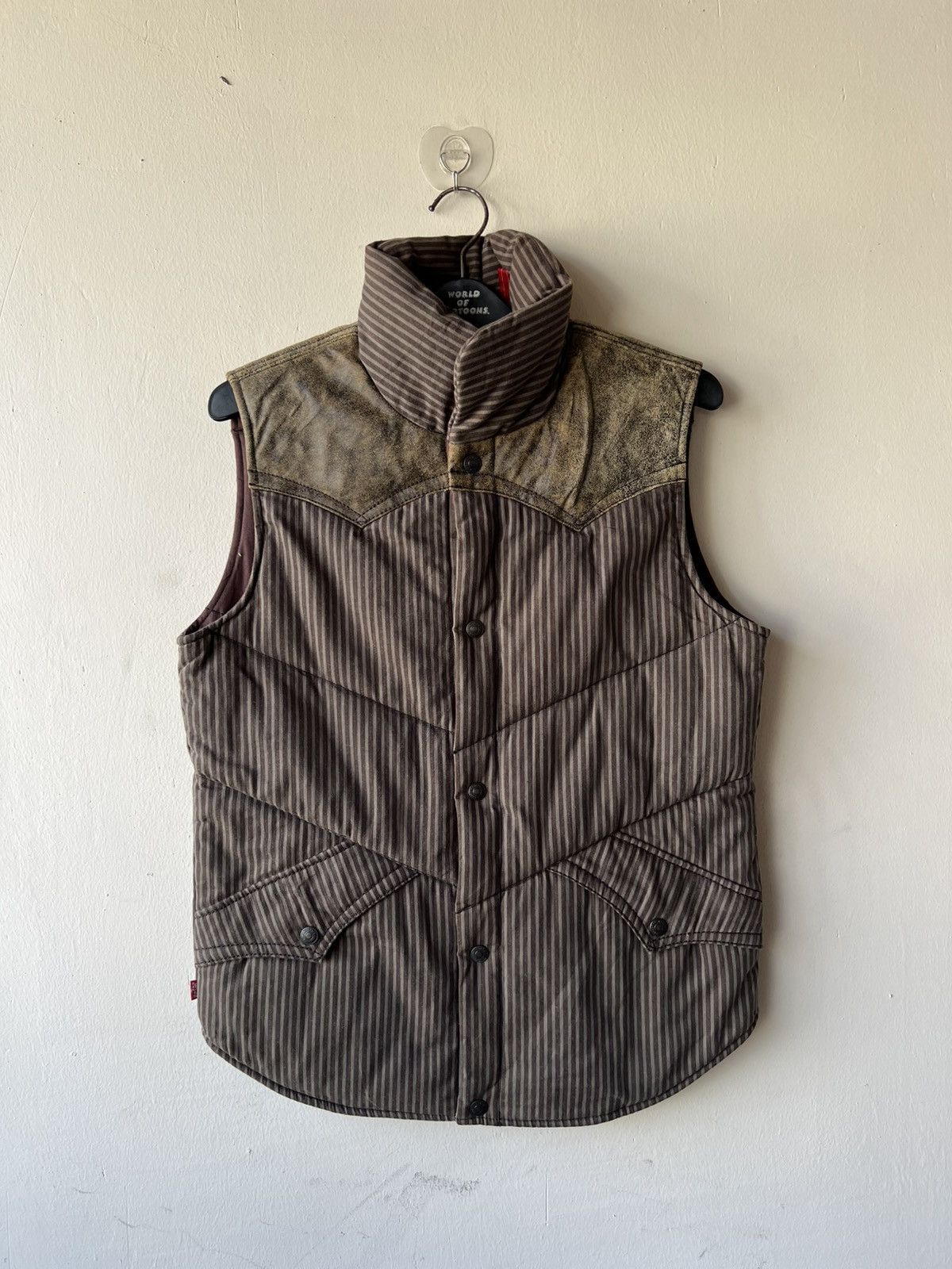 Levi's Vintage 2003 Levi’s Redloop Waxed Hybrid Leather puffer Vest Size US M / EU 48-50 / 2 - 21 Thumbnail