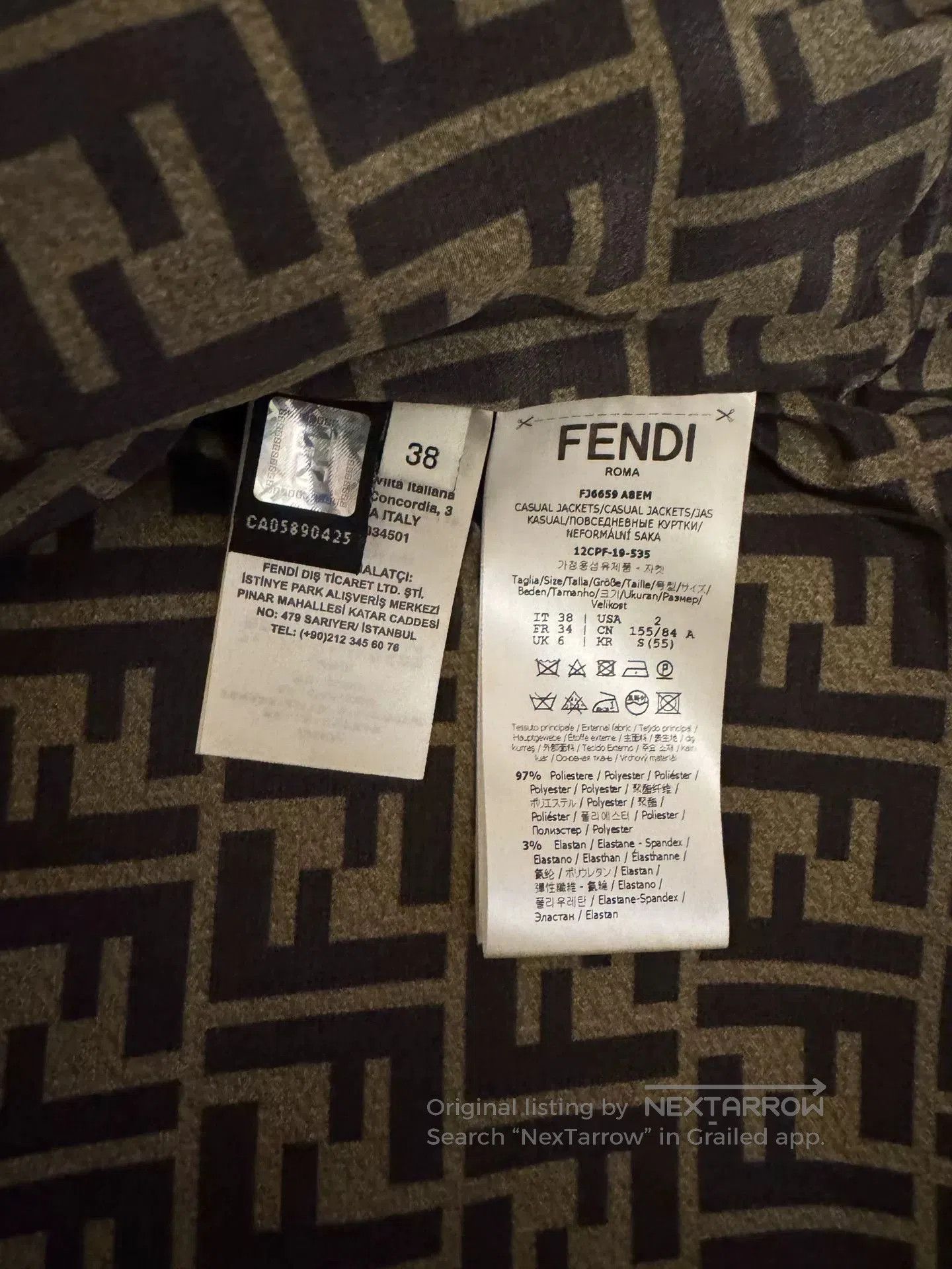 Fendi Fendi White Stylish Coat with Silk Lining. Size S / US 4 / IT 40 - 3 Thumbnail