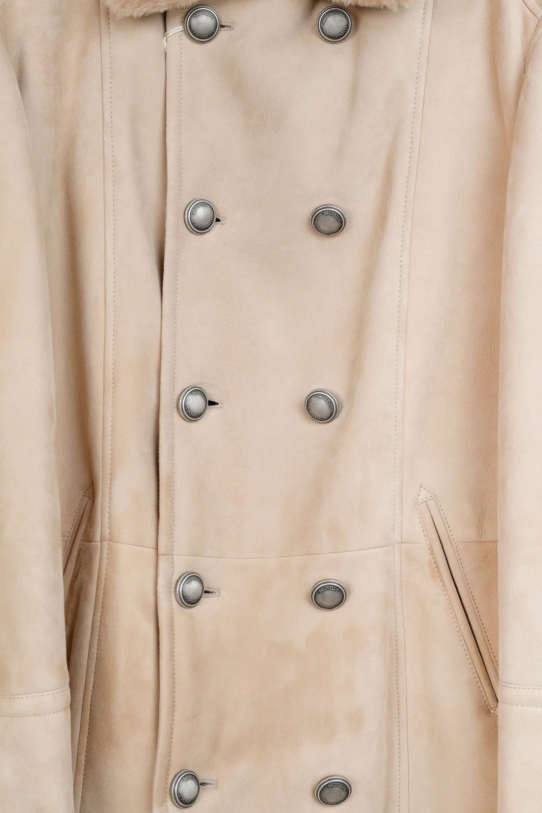 Brunello Cucinelli Brunello Cucinelli F/19 Straight Hair Shearling Pea Coat Size US S / EU 44-46 / 1 - 13 Thumbnail
