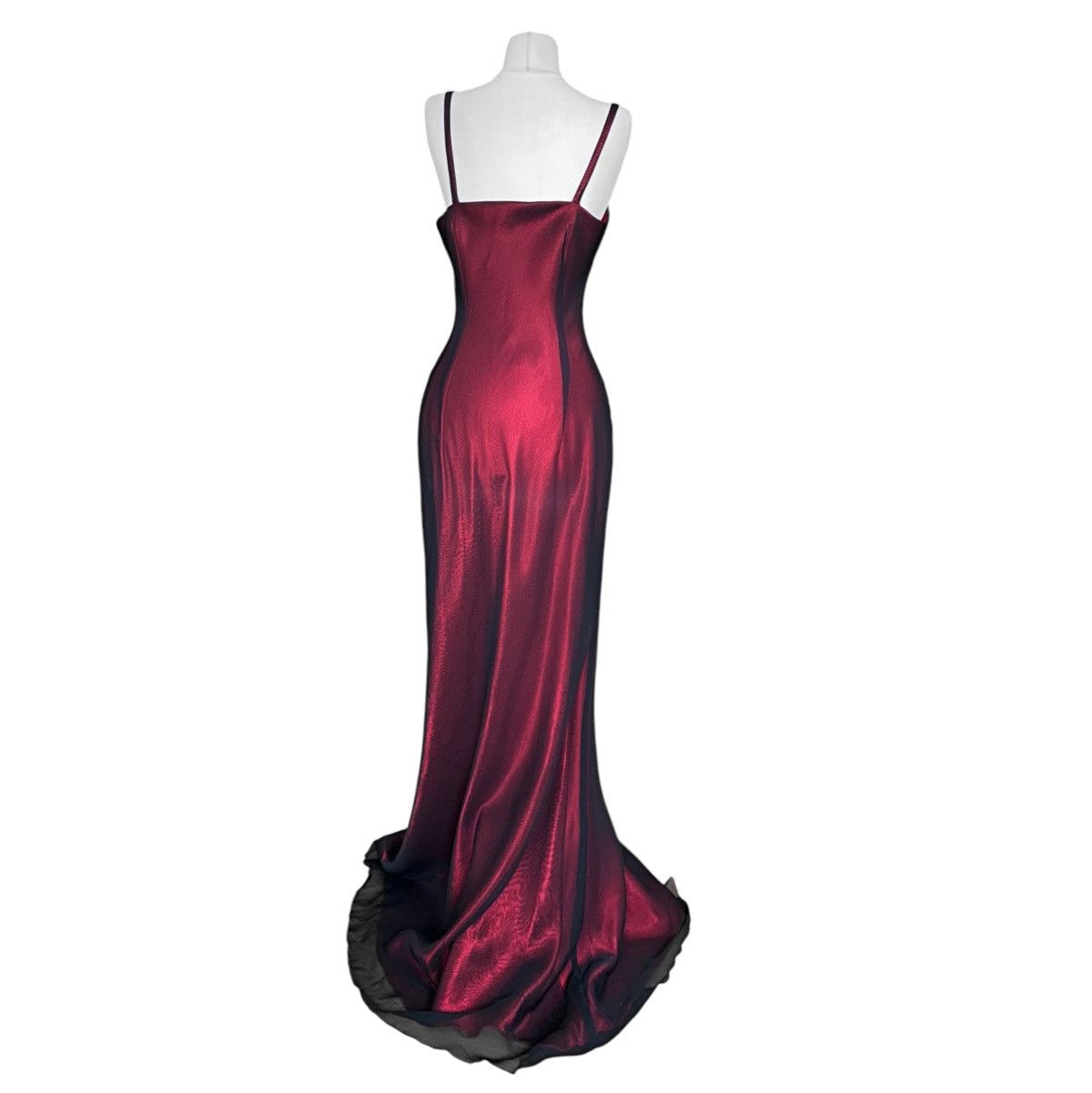 Vintage Breathtaking long red satin dress Size S / US 4 / IT 40 - 3 Thumbnail