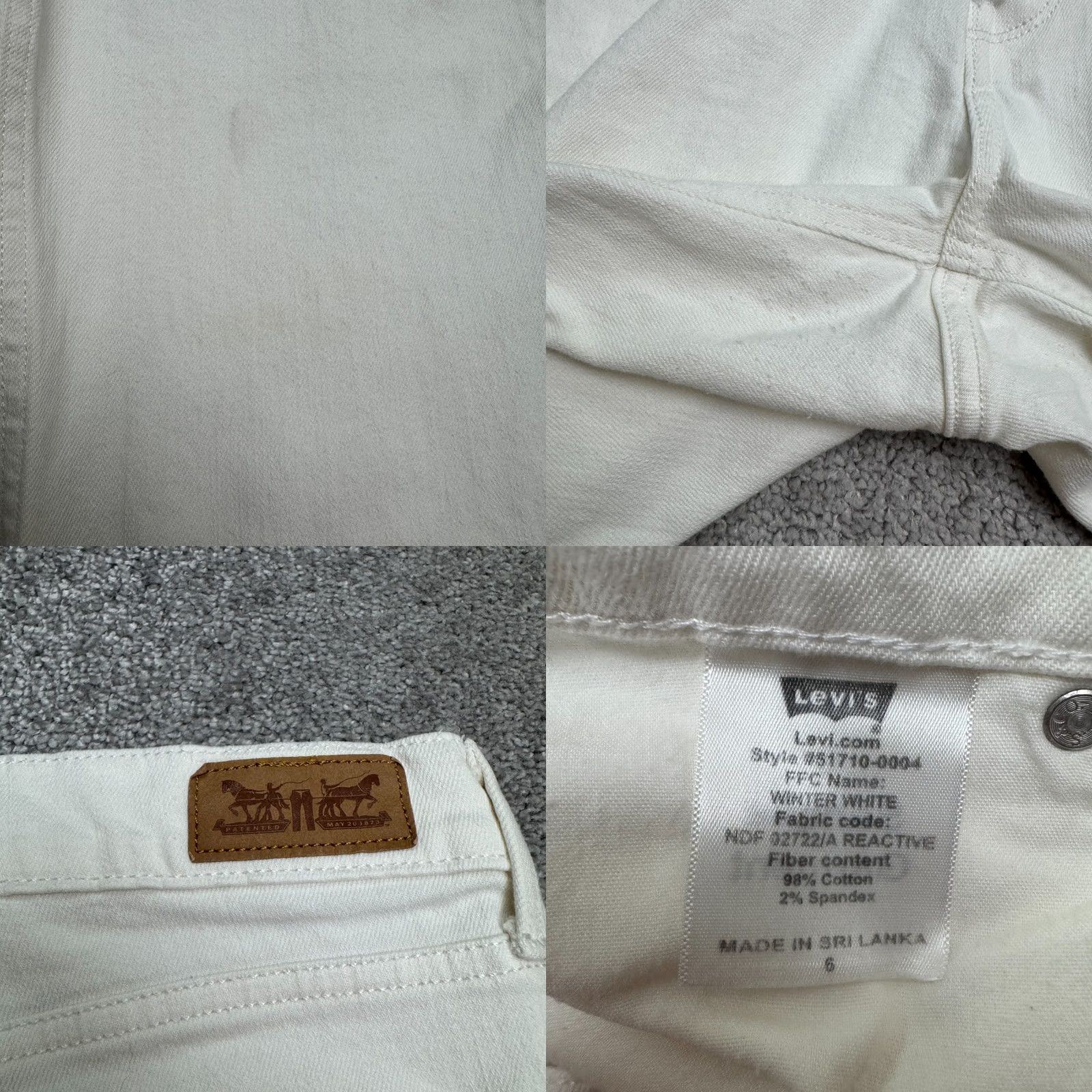 Levi's Levi's 51710 Cropped Denim Jeans Womens 6 Winter White Embroidered Star Sample City Streetwear Jeans 6 Womens White Planet? Size 28" / US 6 / IT 42 - 8 Thumbnail