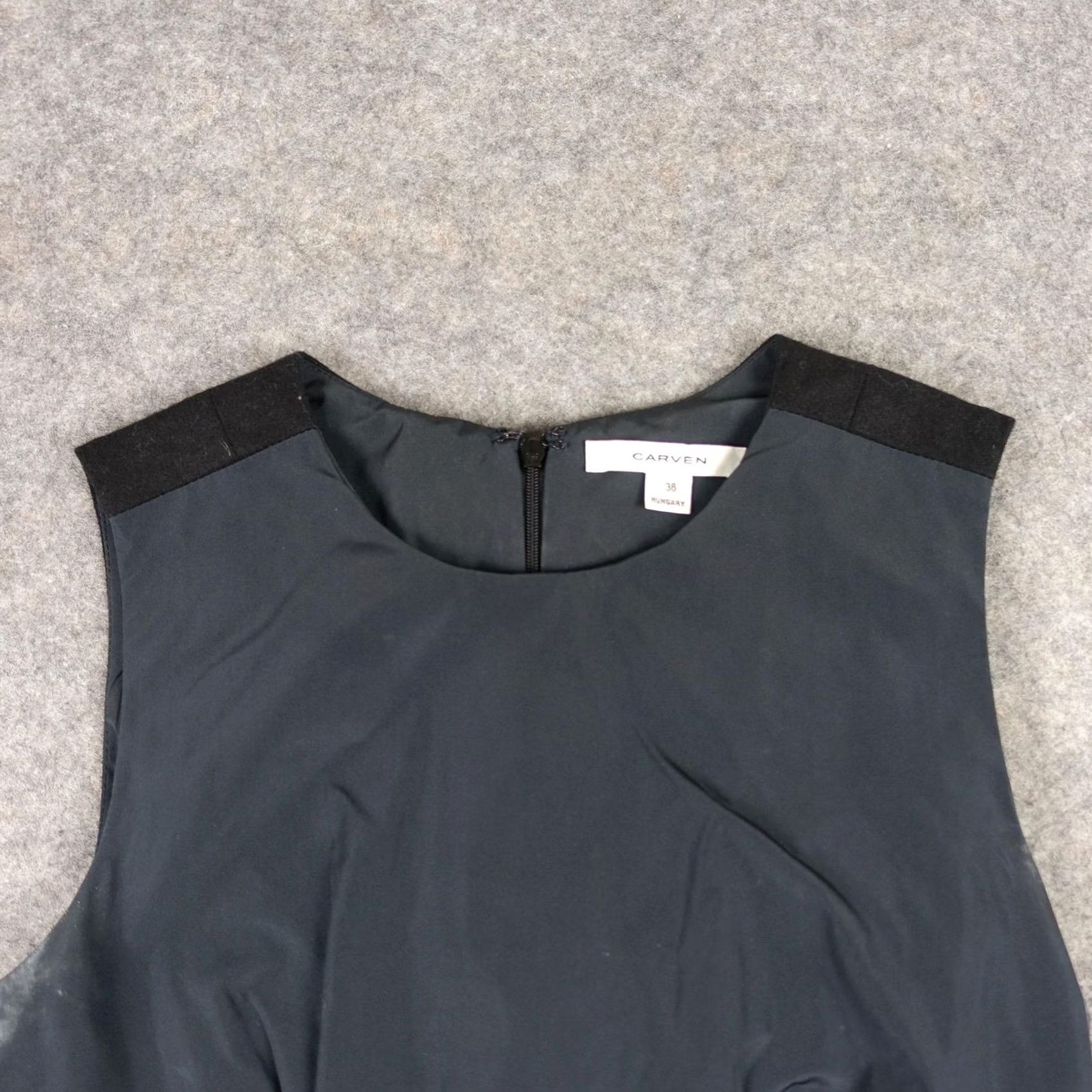 Carven Carven Dress Womens 4 Black Tweed Colorblock Sheath Knee Length Wool Mohair VTG Dress Size S / US 4 / IT 40 - 2 Thumbnail