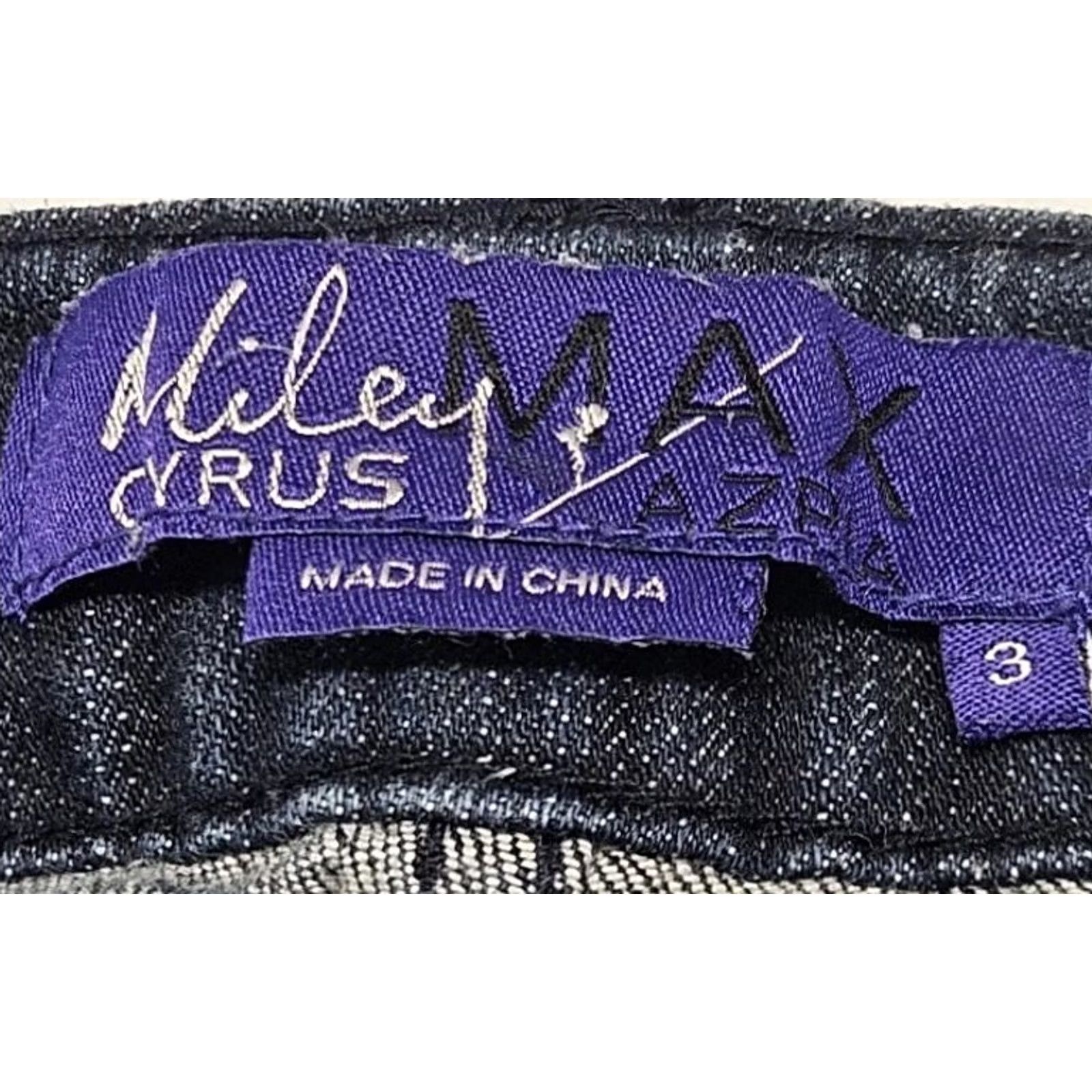 Denime Miley Cyrus Jeans MAX AZRIA Distressed Dark Denim Skinny Size 3 Juniors Blue Shredded Ripped Slimming 5-Pocket Denim Wear Women Girls? Size 26" / US 2 / IT 38 - 7 Thumbnail