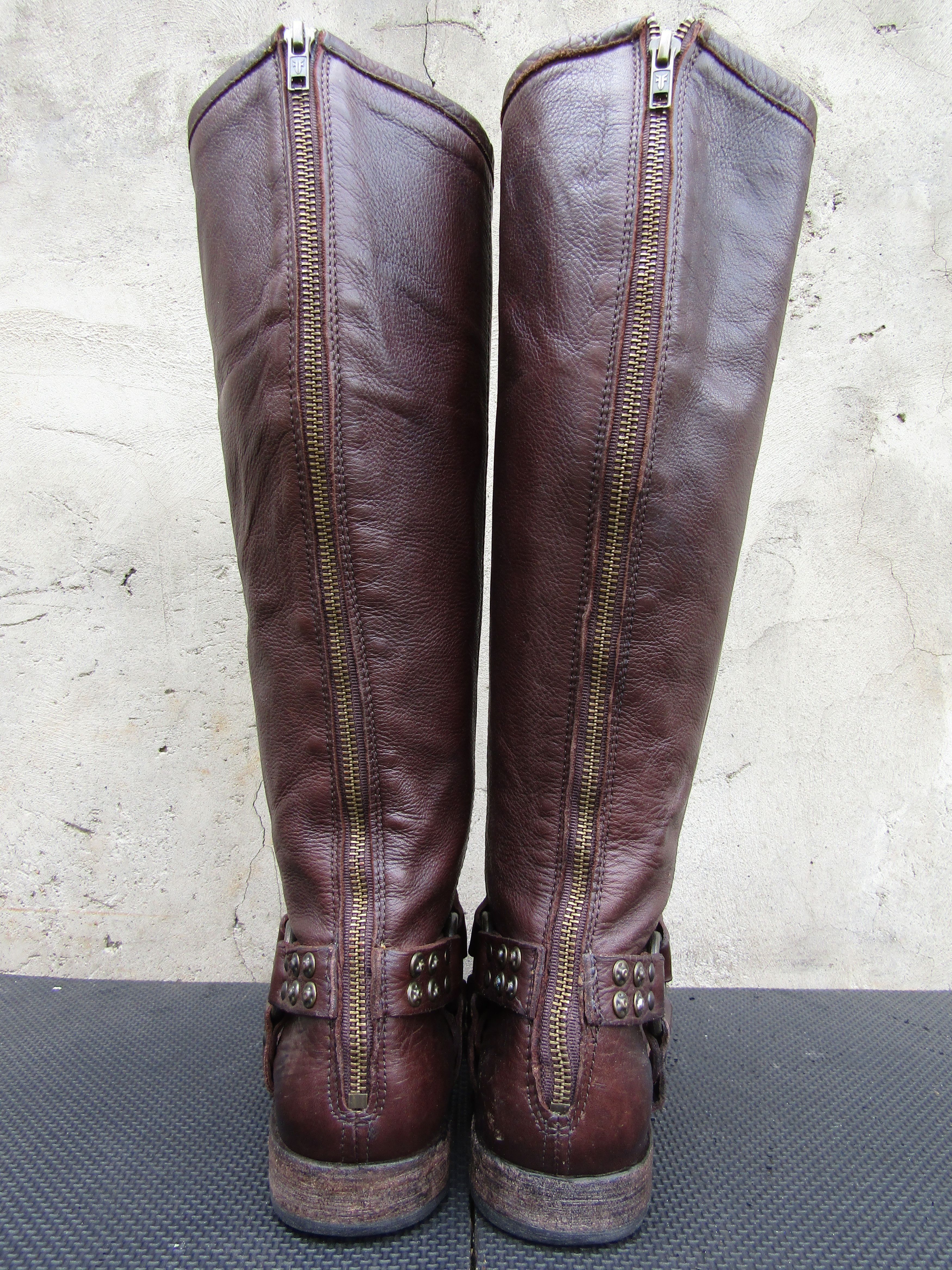 Frye FRYE Phillip Studded Tall Riding Cognac Harness Zip Size US 10 / IT 40 - 12 Thumbnail
