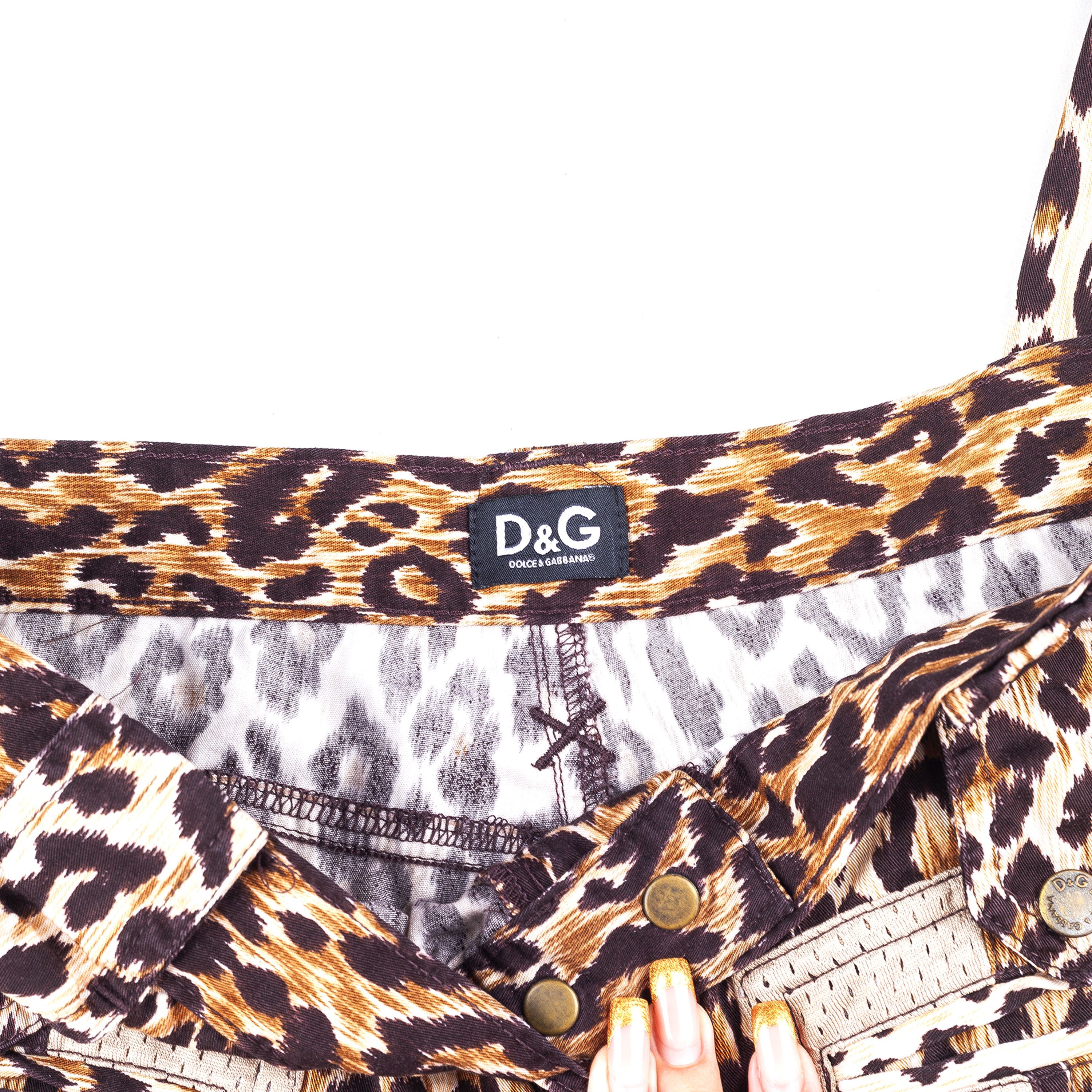 Dolce & Gabbana Dolce & Gabbana Leopard Denim Vintage Pants (M) Size 28" / US 6 / IT 42 - 6 Thumbnail