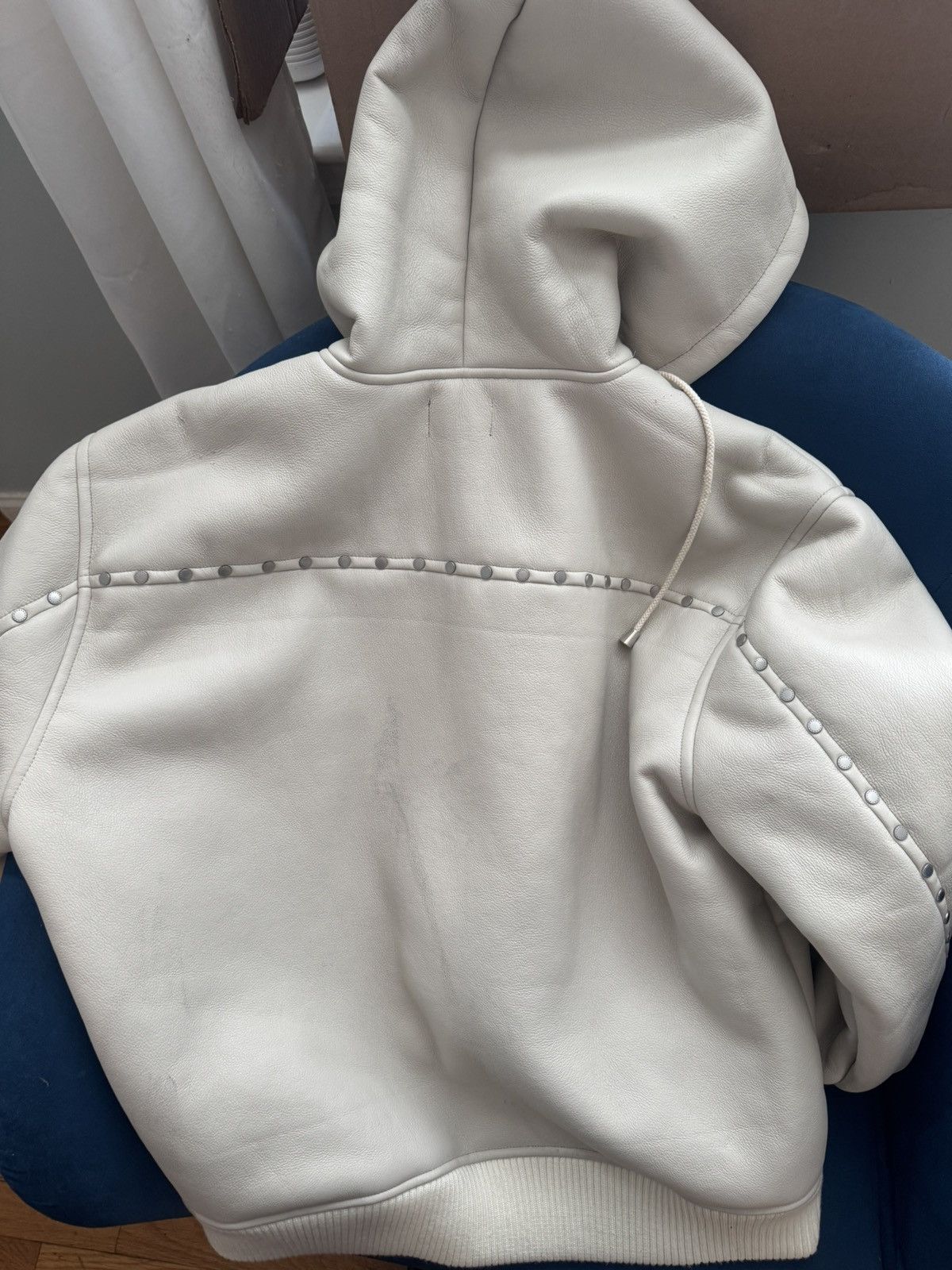 Japanese Brand AFB white studded hooded bomber jacket Size US XL / EU 56 / 4 - 4 Thumbnail