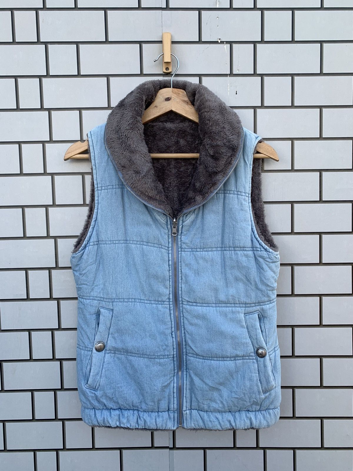 Indigo × Japanese Brand Vintage Japanese Brand Look Jeans Reversible Vest Size US M / EU 48-50 / 2 - 1 Thumbnail