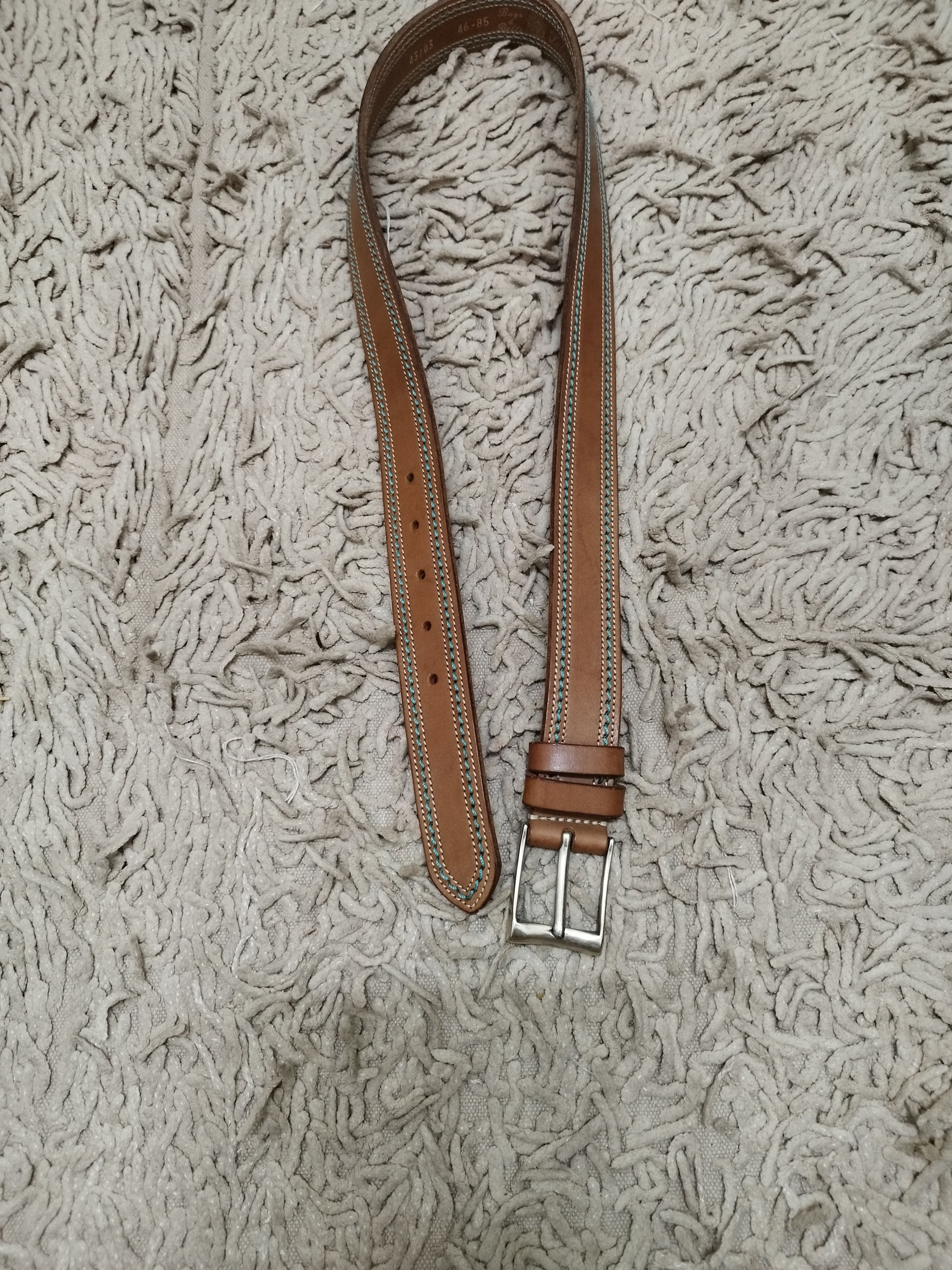 Felisi Felisi Solid Brass Genuine Leather Belt Size ONE SIZE - 2 Thumbnail