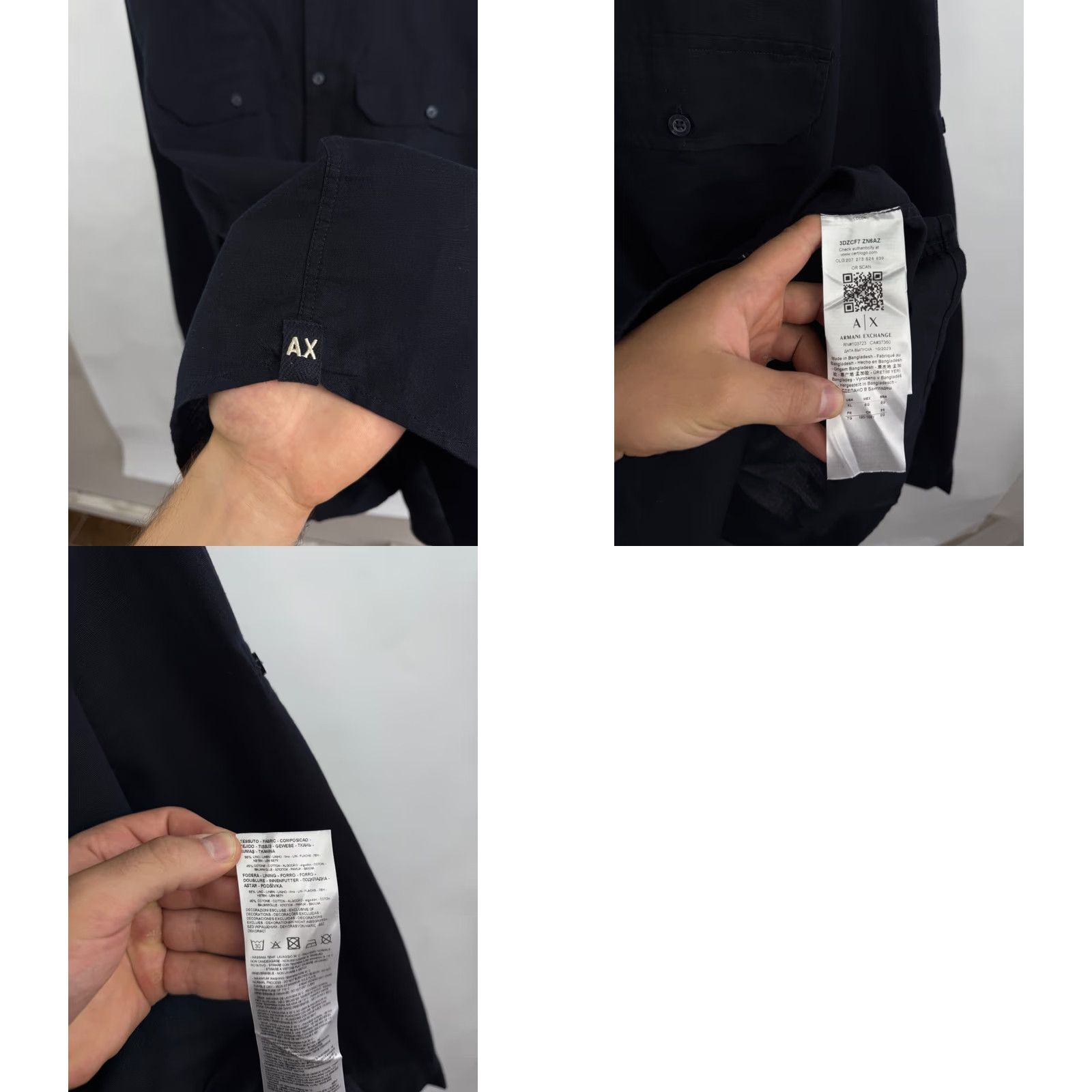 Armani Exchange Armani Exchange Shirt XL Blue Linen Classic Y2K Vintage Casual Mens 90s Style Button-Up Long Sleeve Size US XL / EU 56 / 4 - 8 Thumbnail