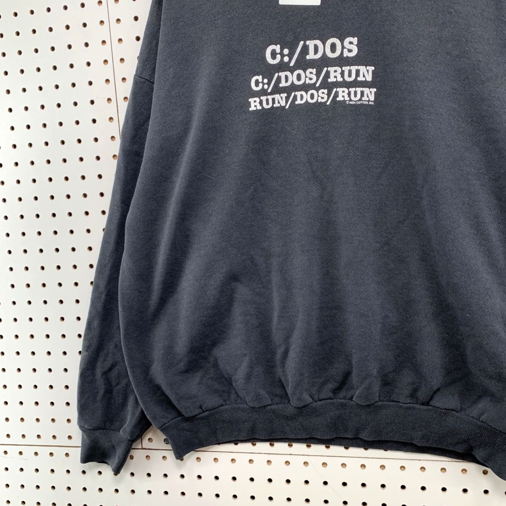 Lee VINTAGE Funny Tech DOS Sweatshirt Men XL Black 90s C DOS RUN Computer USA Fleece Size US XL / EU 56 / 4 - 5 Thumbnail