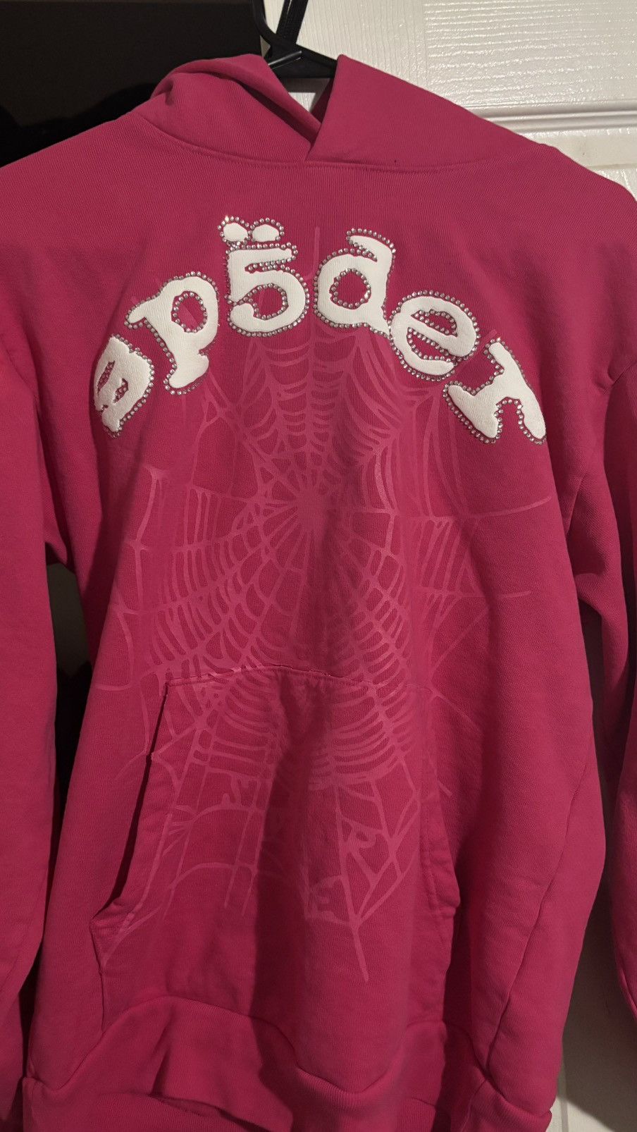 Sp5der Pink Rhinestone Sp5der Hoodie Size US S / EU 44-46 / 1 - 1 Thumbnail