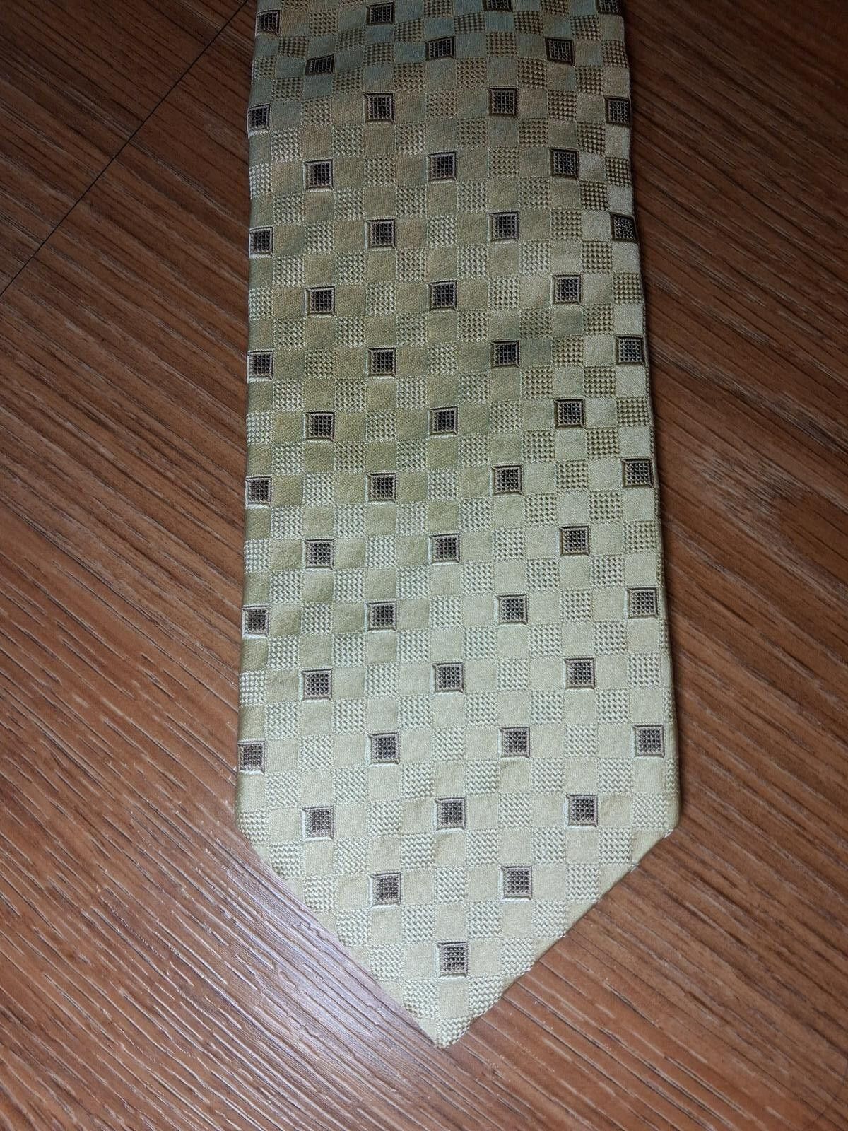 Hugo Boss Hugo Boss Silk Tie Yellow Geometric Wide Made in Italy Size ONE SIZE - 1 Thumbnail