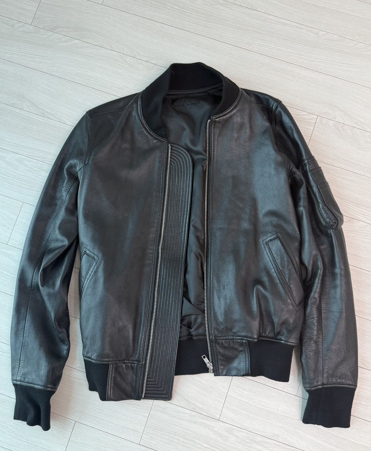 Rick Owens Lamb leather Intarsia jacket 46 | Grailed
