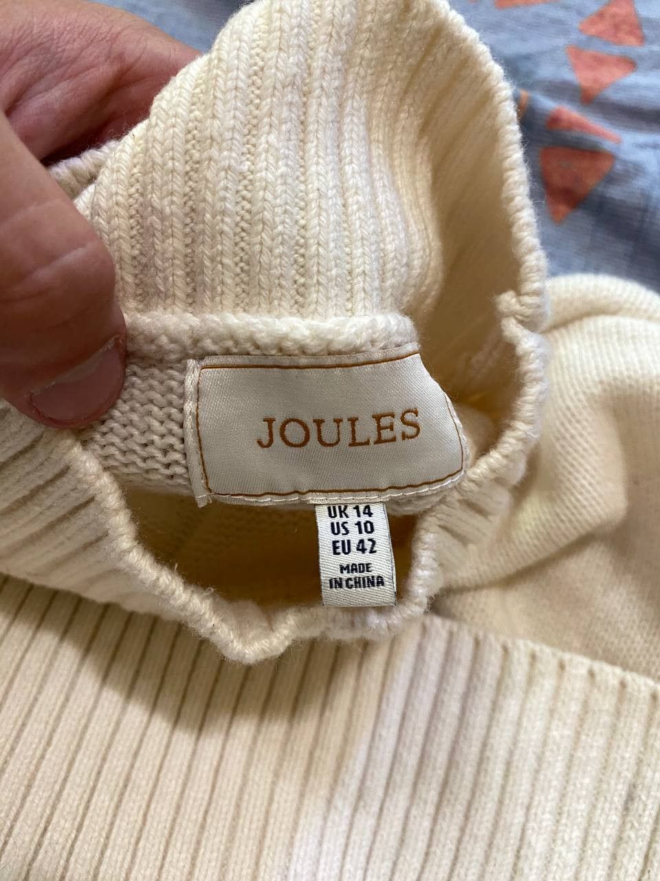 Vintage Joules Abigail Cream High Neck Intarsia Ski Jump Size L / US 10 / IT 46 - 2 Thumbnail