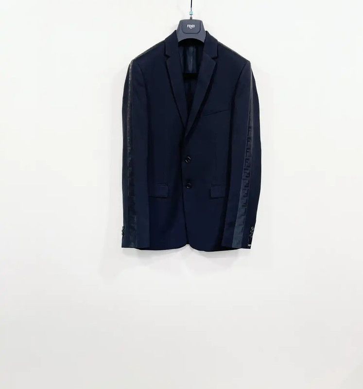 Fendi Fendi Black Wool Men's Jacket 0089 Size US M / EU 48-50 / 2 - 1 Thumbnail