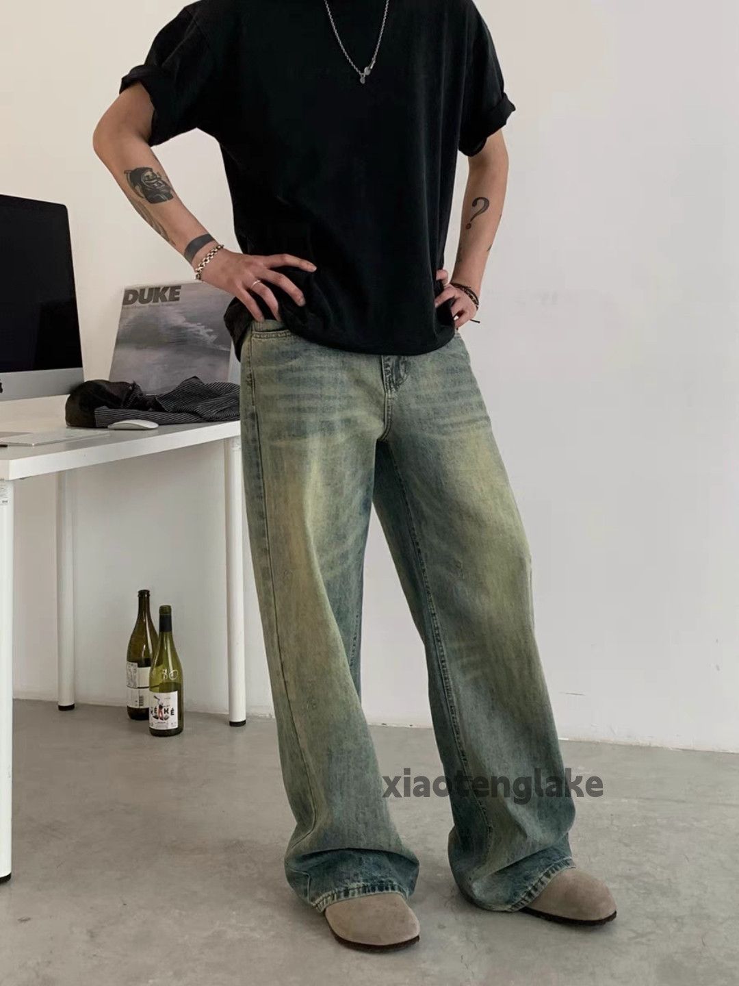Jean × Vintage washed faded cleanfit yuppie loose rusty bootcut jeans Size US 33 - 5 Thumbnail