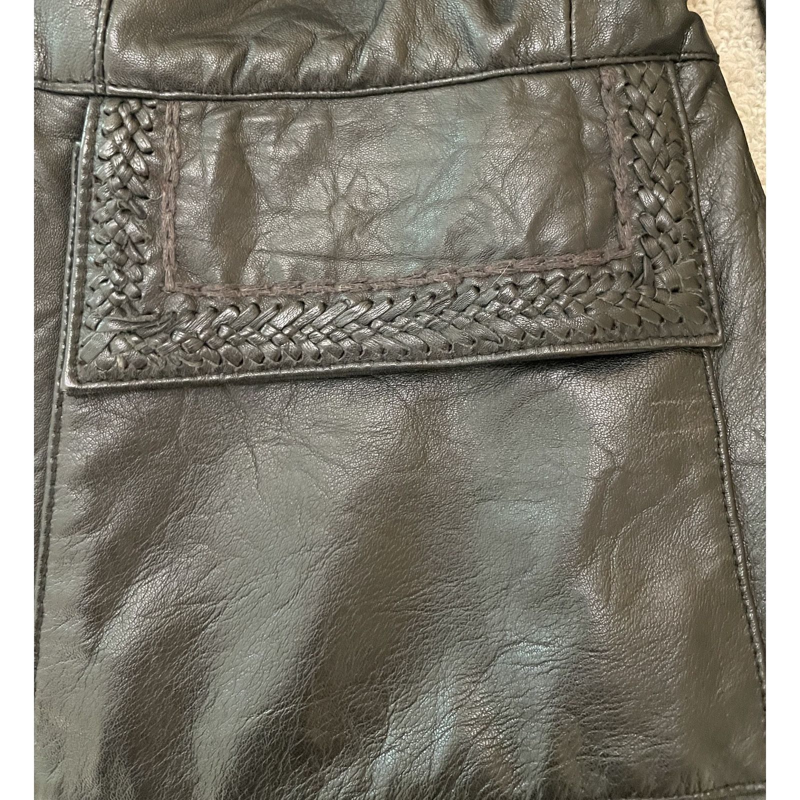 Double D Ranch Double D Ranch Black Leather Military Jacket L Pockets Size L / US 10 / IT 46 - 11 Thumbnail