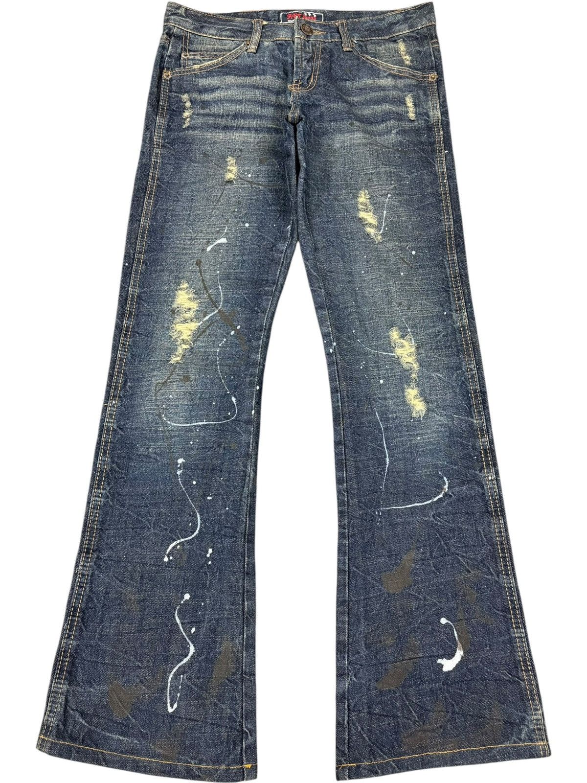 Hysteric Glamour Vintage Japanese Painted Splattered Distress Flare Jeans Size 31" - 1 Thumbnail