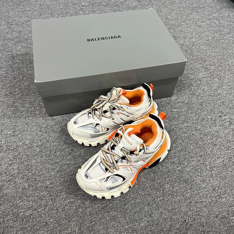 Balenciaga size 35 White Orange Track Dad Shoes 2502-Nextar