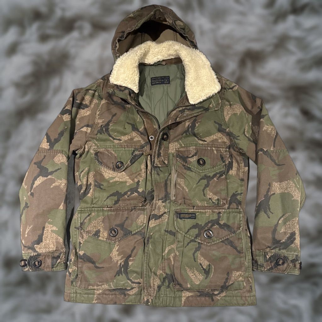 Abercrombie & Fitch Abercrombie & Fitch Jacket Adult S Green Camo Military Quilt Lined Hooded Sherpa Size US S / EU 44-46 / 1 - 1 Thumbnail