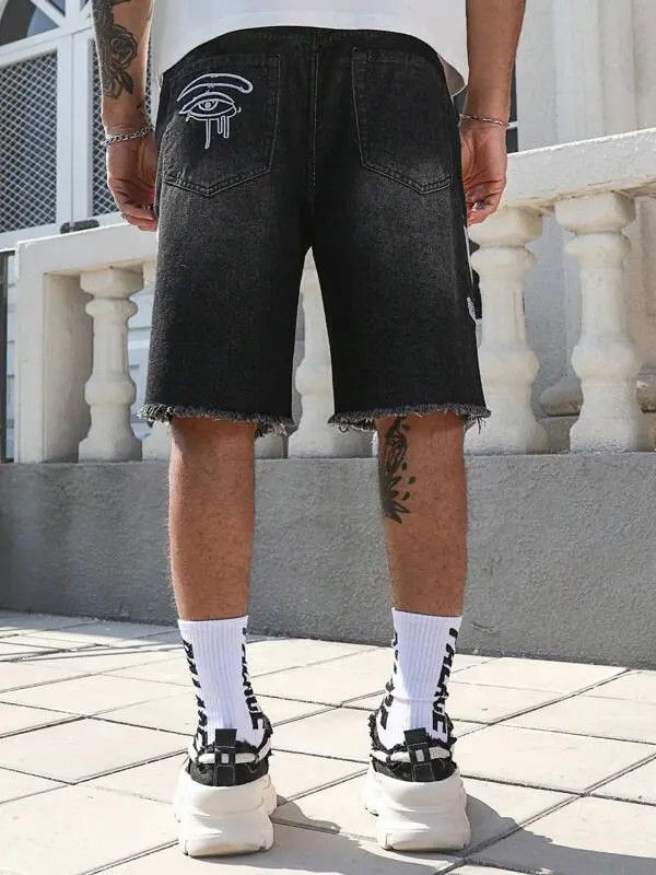 Japanese Brand Haseki x Mami Graphic Drip Y2k Shorts Jorts Denim Size US 32 / EU 48 - 5 Thumbnail