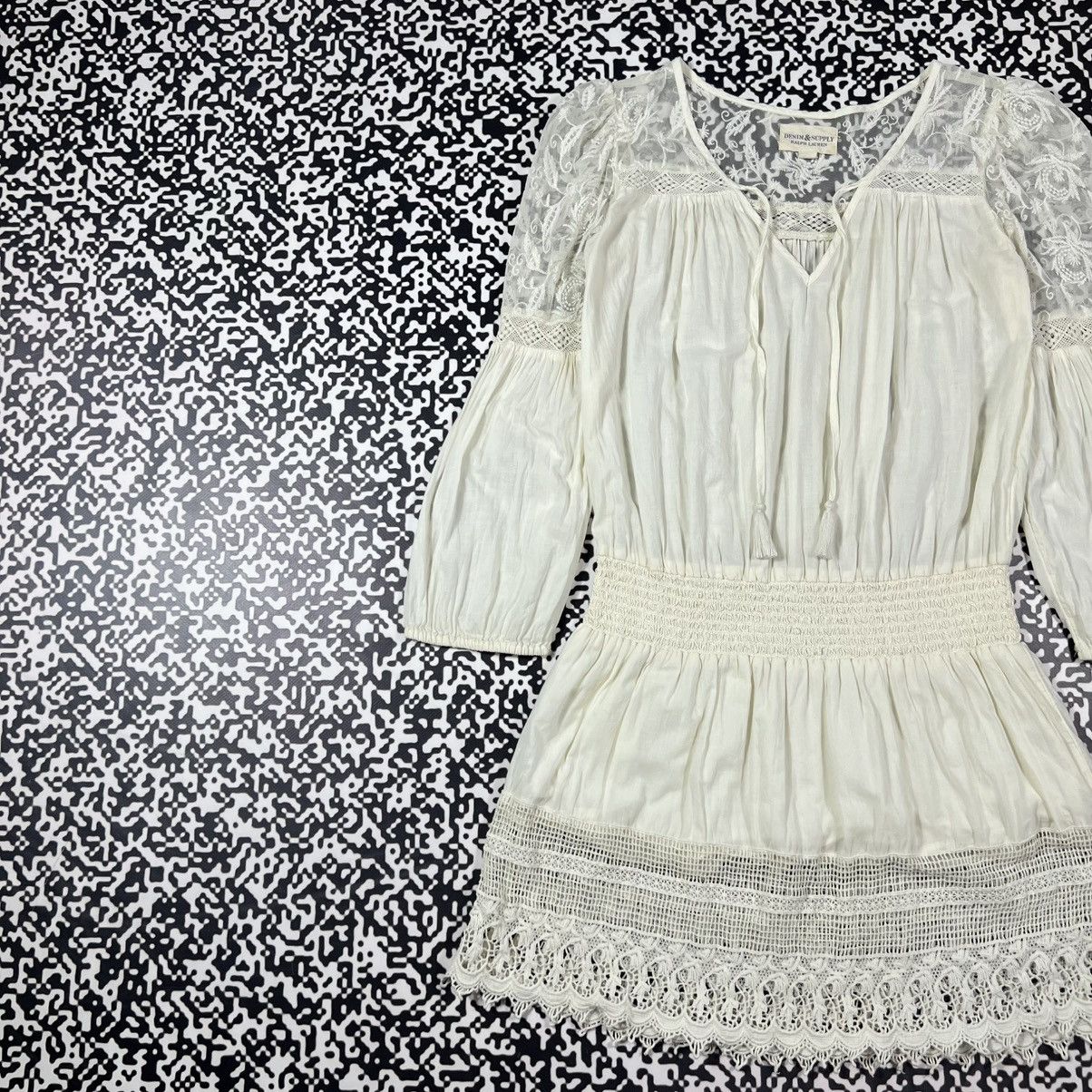 Denim & Supply Ralph Lauren Vintage Y2K Denim & Supple Ralph Lauren Lace Boho Mini Dress Size S / US 4 / IT 40 - 5 Thumbnail
