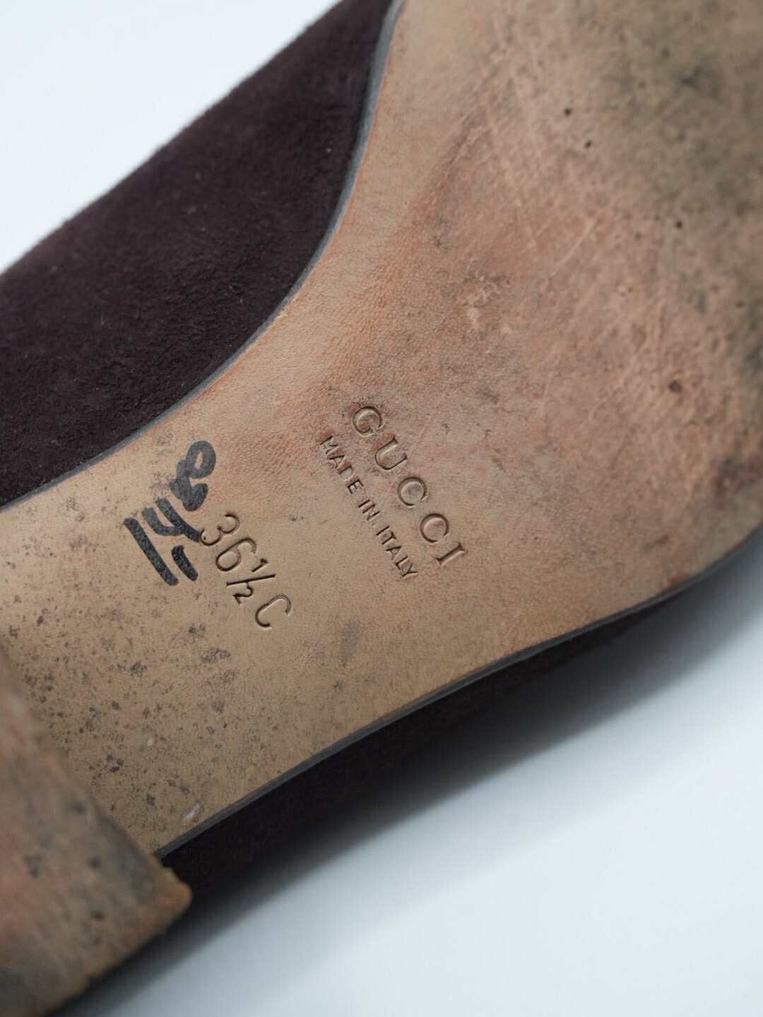 Gucci Gucci Brown Suede Horsebit Low-Heel Pumps Size US 6.5 / IT 36.5 - 6 Thumbnail