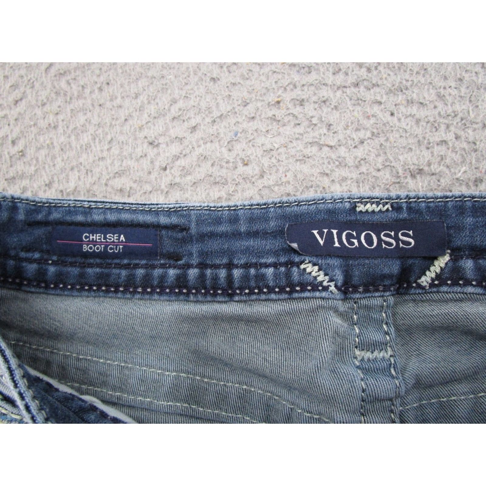 Vintage Vtg Vigoss Chelsea Bootcut Blue Stretch Denim Jeans Womens 28x29 Read Size 28" / US 6 / IT 42 - 4 Thumbnail