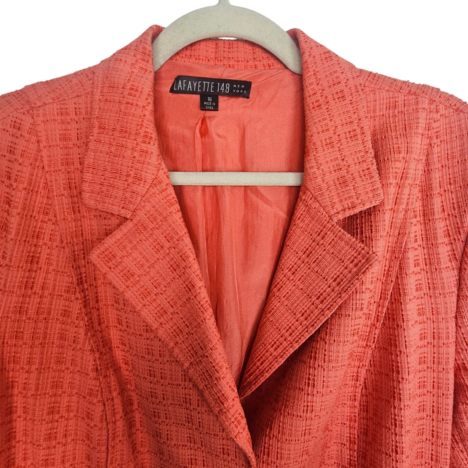 Lafayette 148 Lafayette 148 Textured Coral Blazer 16 Designer Career Corp Size XXL / US 16-18 / IT 52-54 - 2 Thumbnail