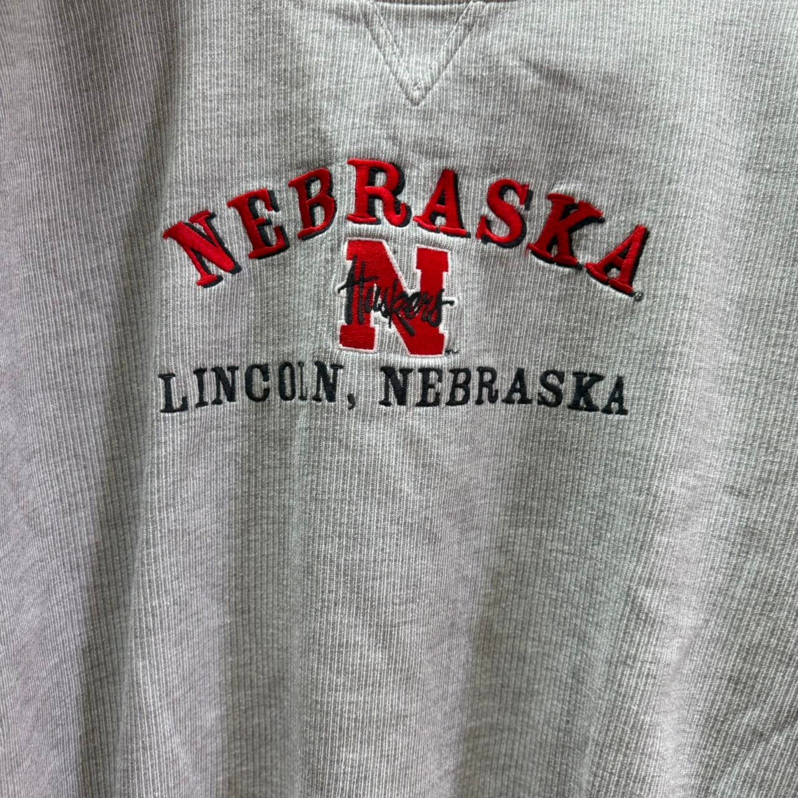 Vintage Vintage 90s Nebraska Huskers Ringed Sleeve Crewneck Size US L / EU 52-54 / 3 - 3 Thumbnail