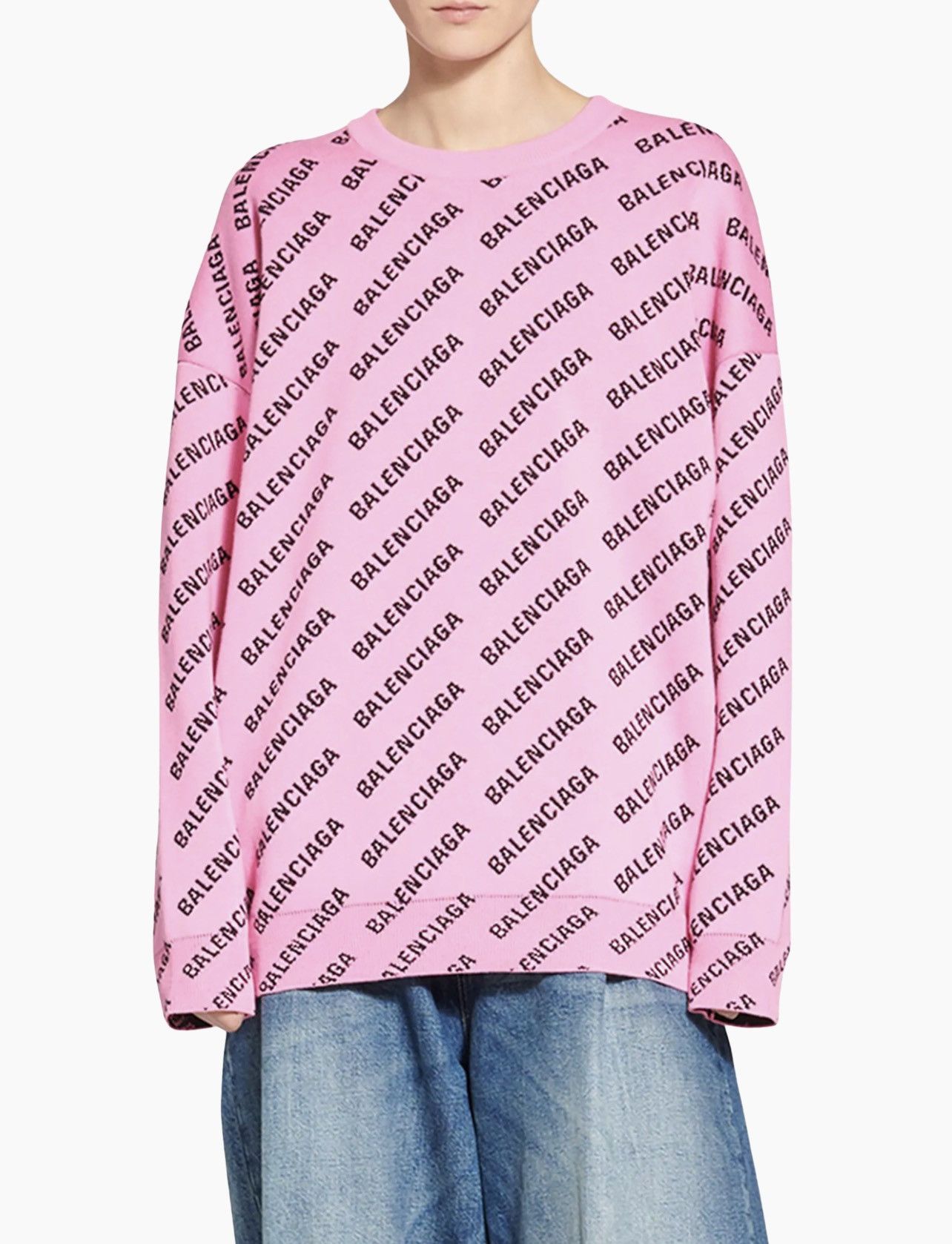 Balenciaga $1.4K VALUE All over Logo Print Sweater Size US M / EU 48-50 / 2 - 3 Thumbnail